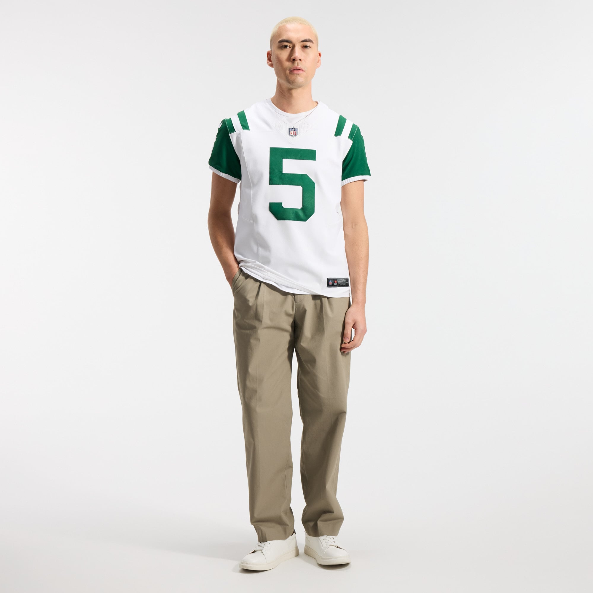 Garrett Wilson New York Jets Classic Alternate Vapor F.U.S.E. Elite Jersey - White - Image 5