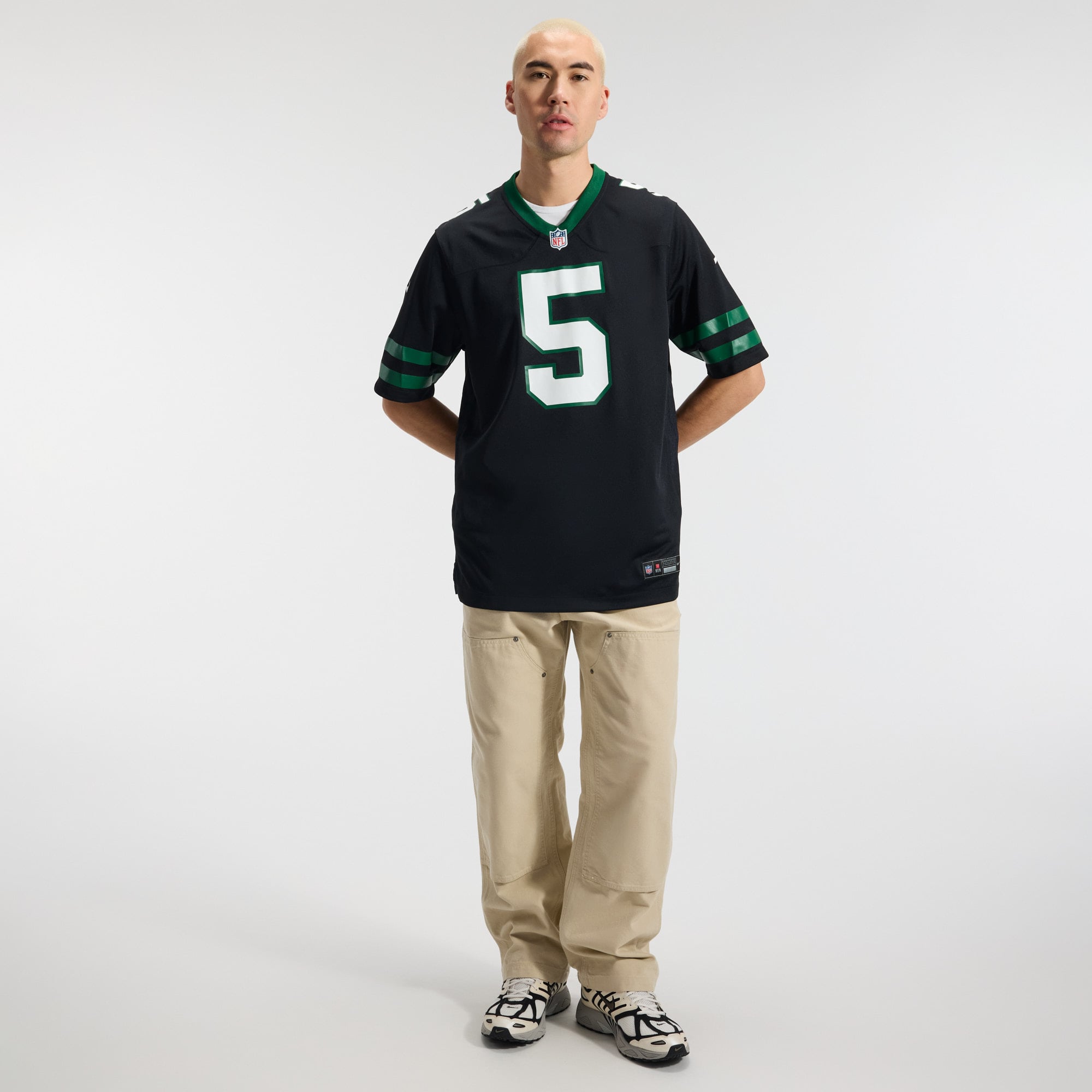 Garrett Wilson New York Jets Game Jersey - Legacy Green - Black - Image 6