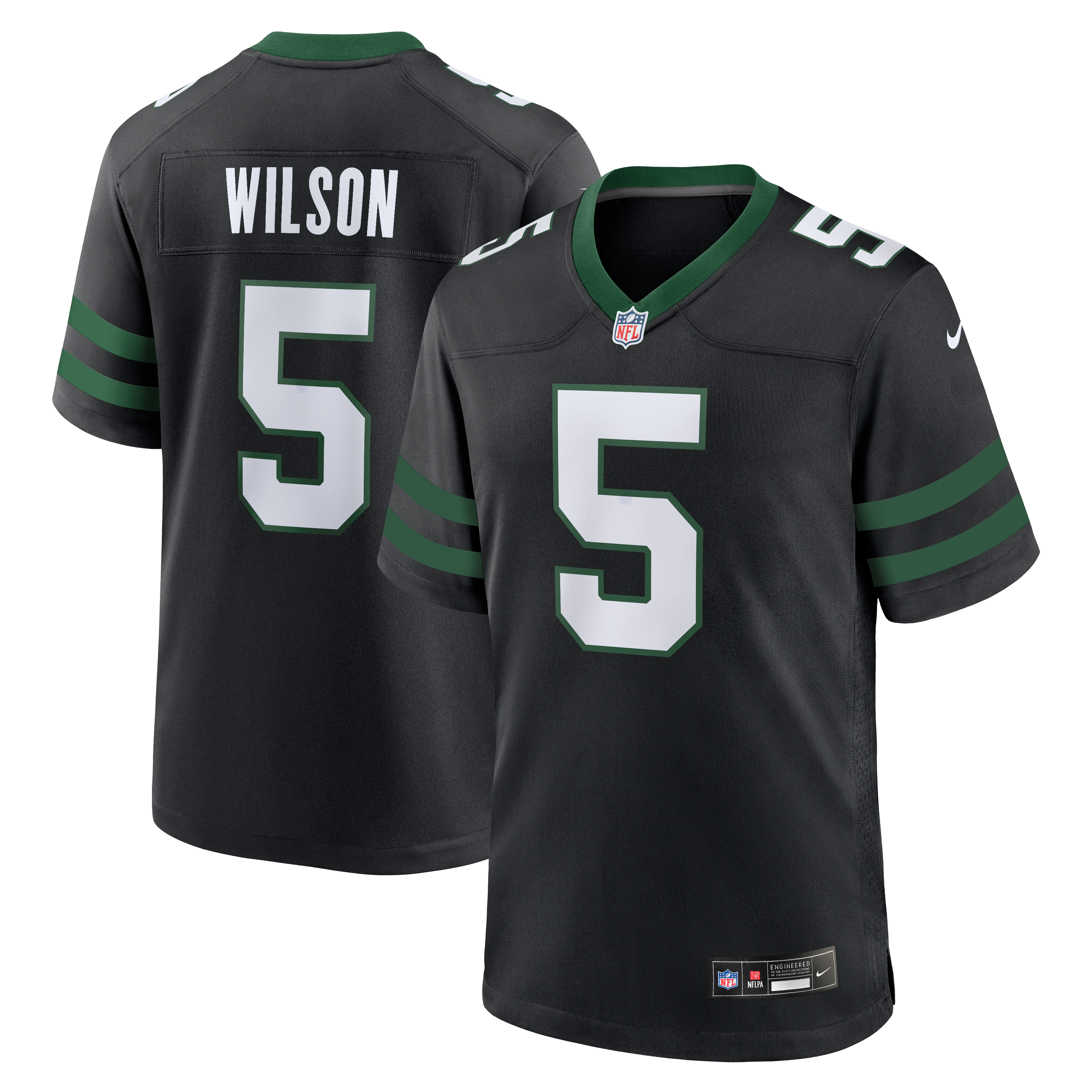 Garrett Wilson New York Jets Game Jersey - Legacy Green - Black - Image 2