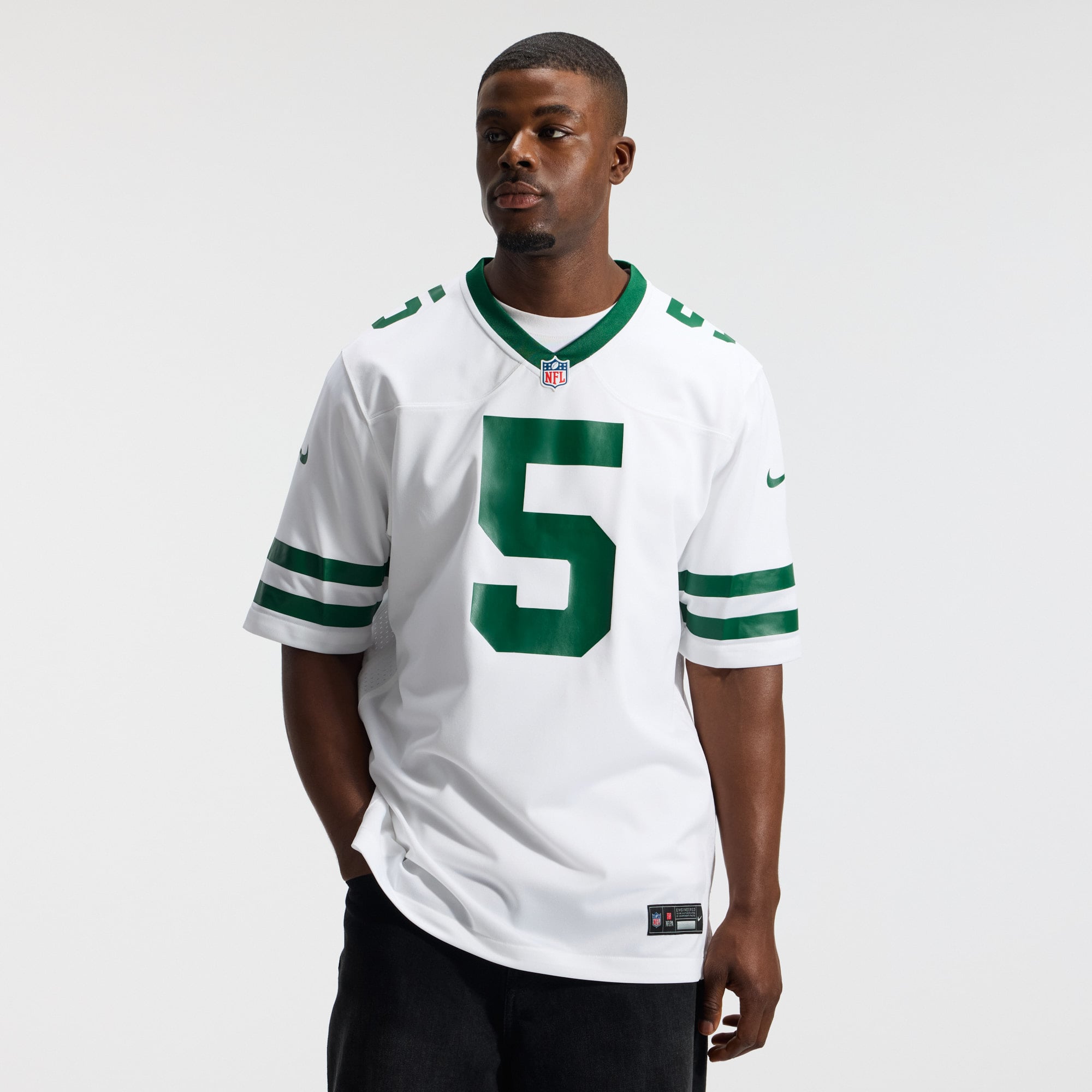 Garrett Wilson New York Jets Game Jersey - Legacy Green - White - Image 4