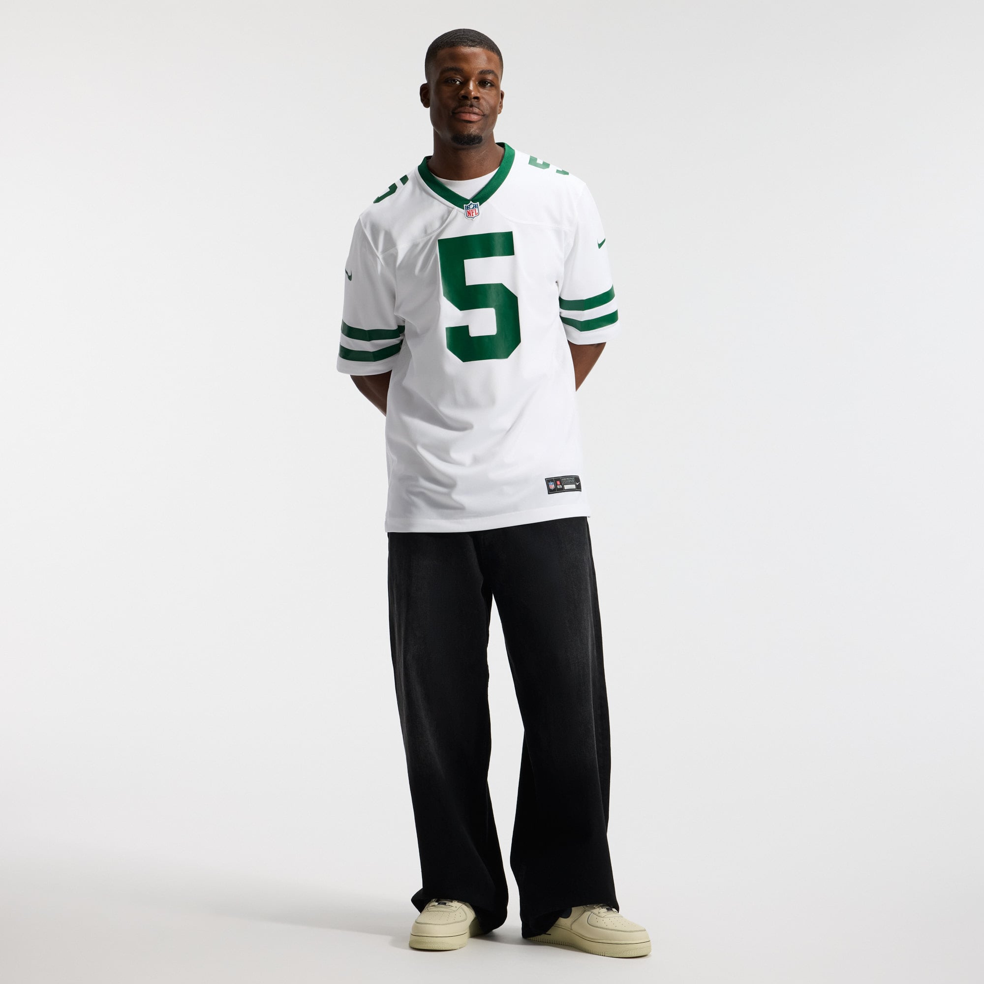 Garrett Wilson New York Jets Game Jersey - Legacy Green - White - Image 6