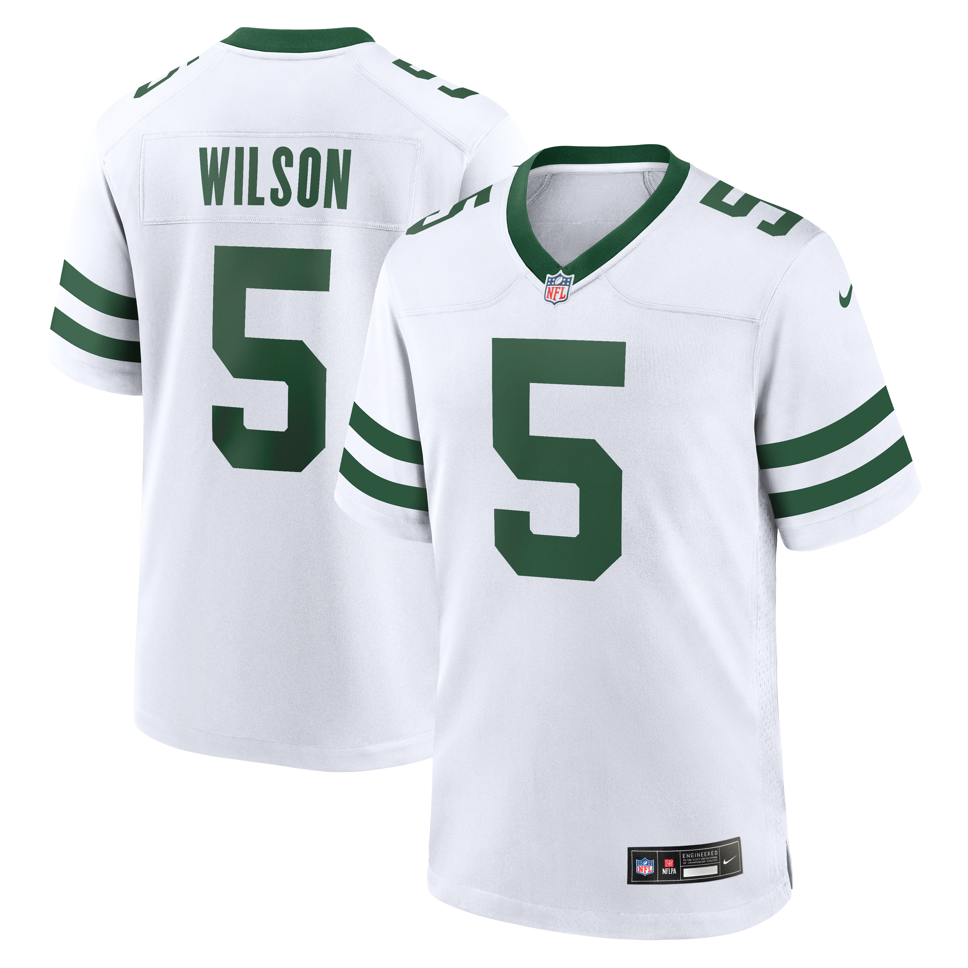 Garrett Wilson New York Jets Game Jersey - Legacy Green - White - Image 2