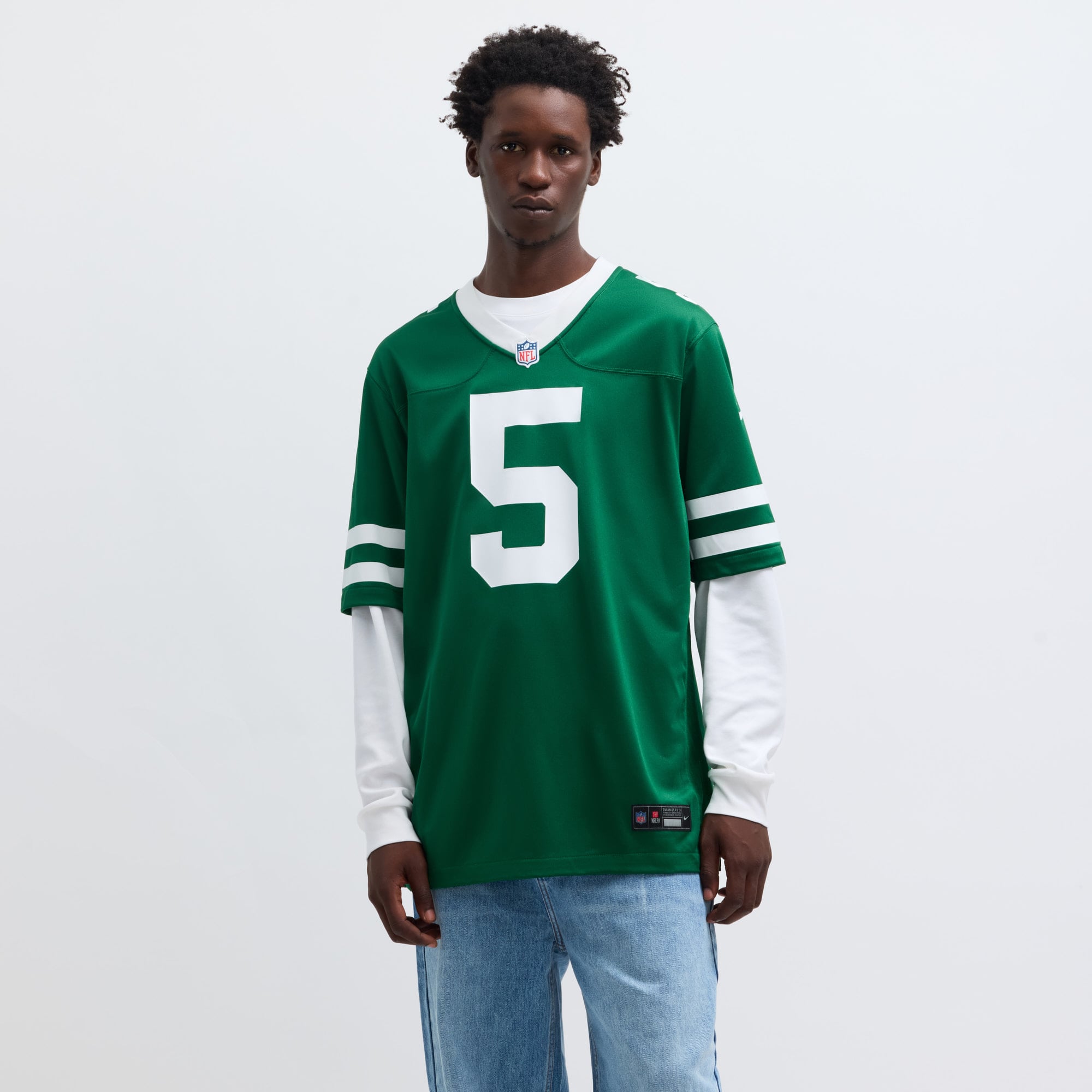 Garrett Wilson New York Jets Game Jersey - Legacy White - Green - Image 5