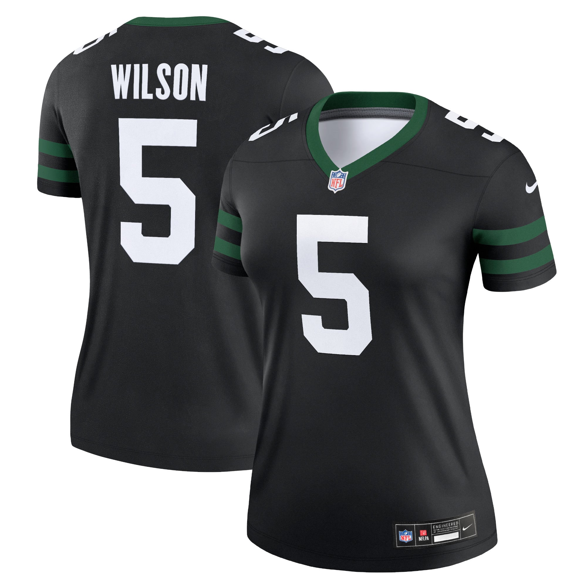Garrett Wilson New York Jets Women's Alternate Legend Player Performance Top - Classic Alternate White - Black - Image 2