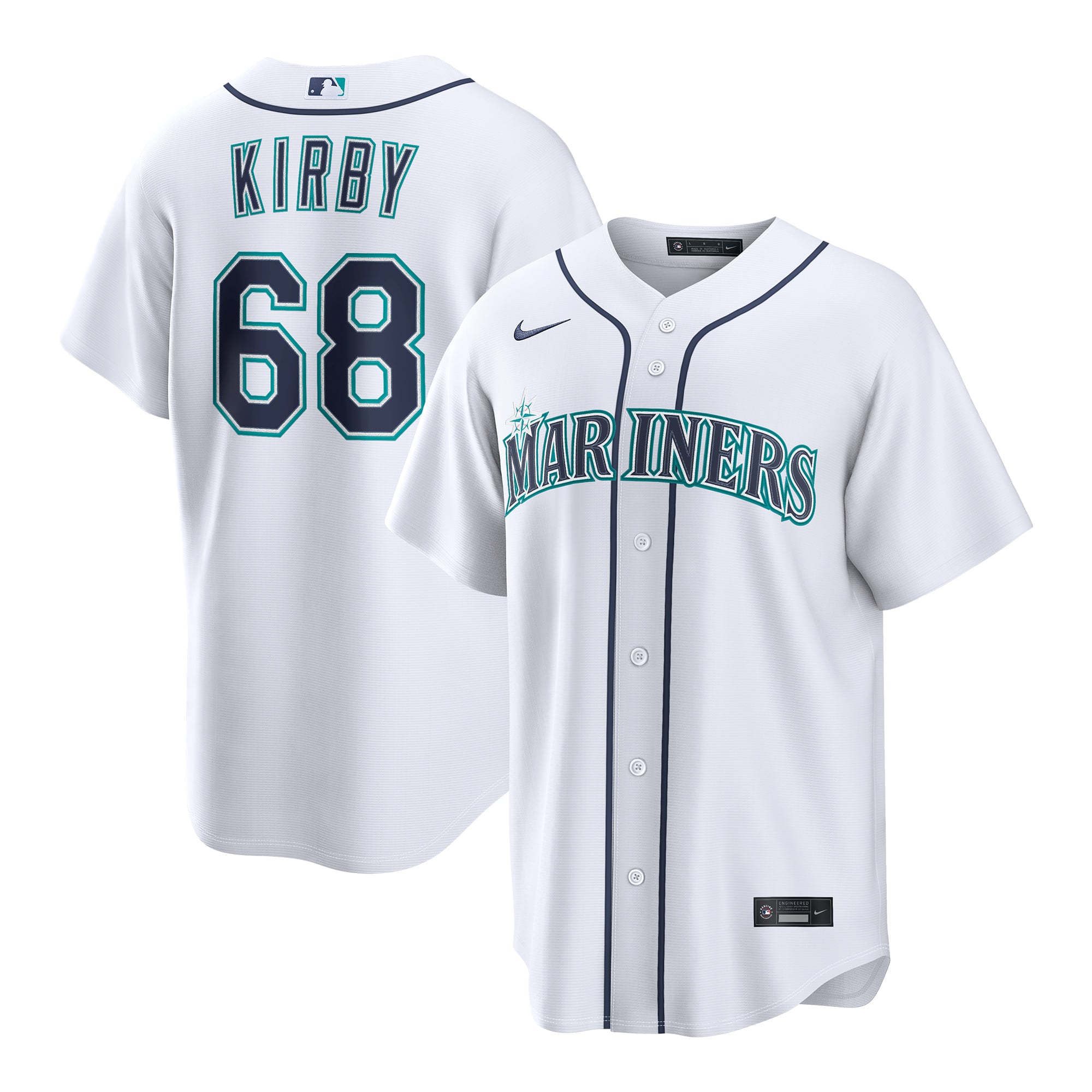 George Kirby Seattle Mariners Home Jersey - White - Image 2