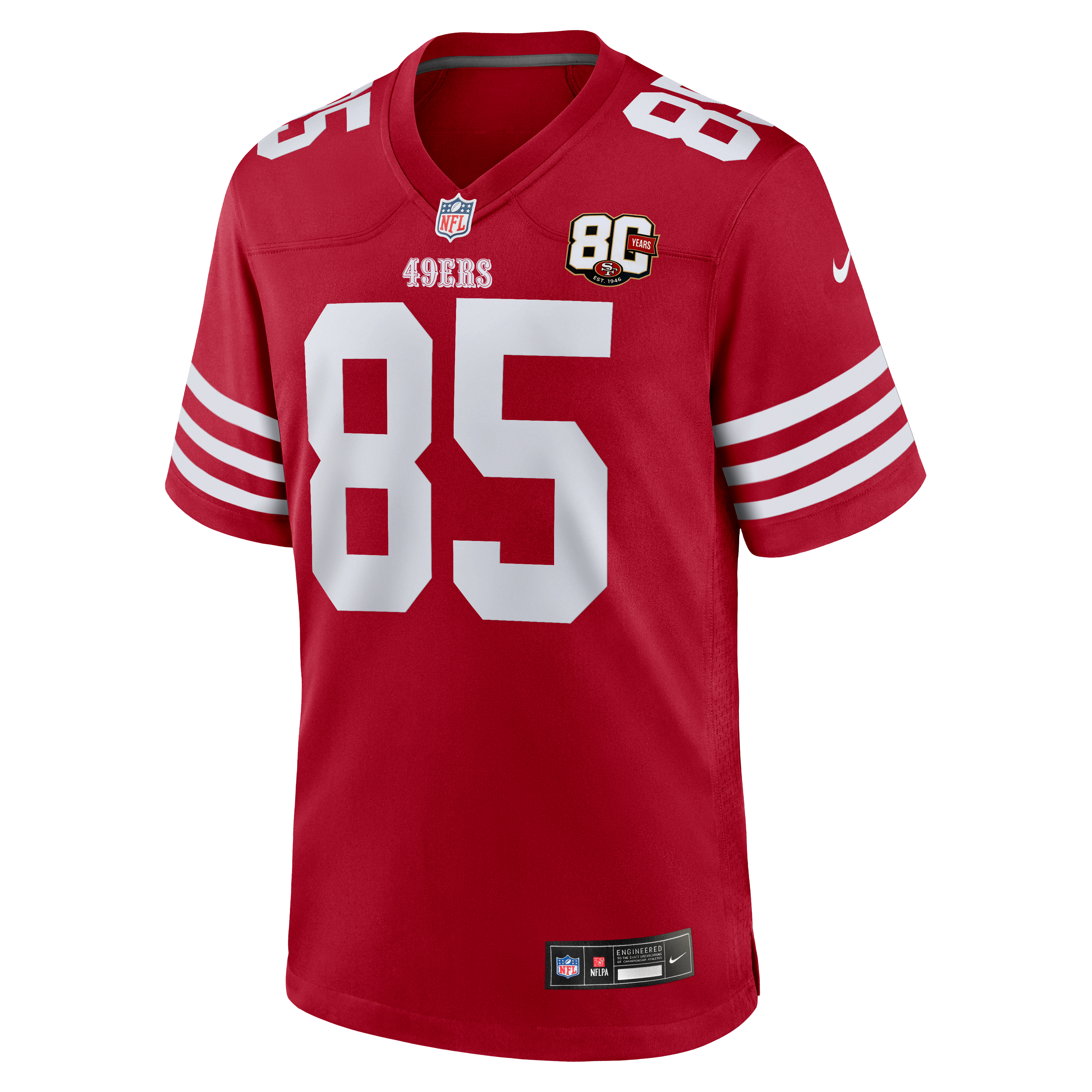 George Kittle San Francisco 49ers 80th Anniversary Game Jersey - Scarlet - Image 7
