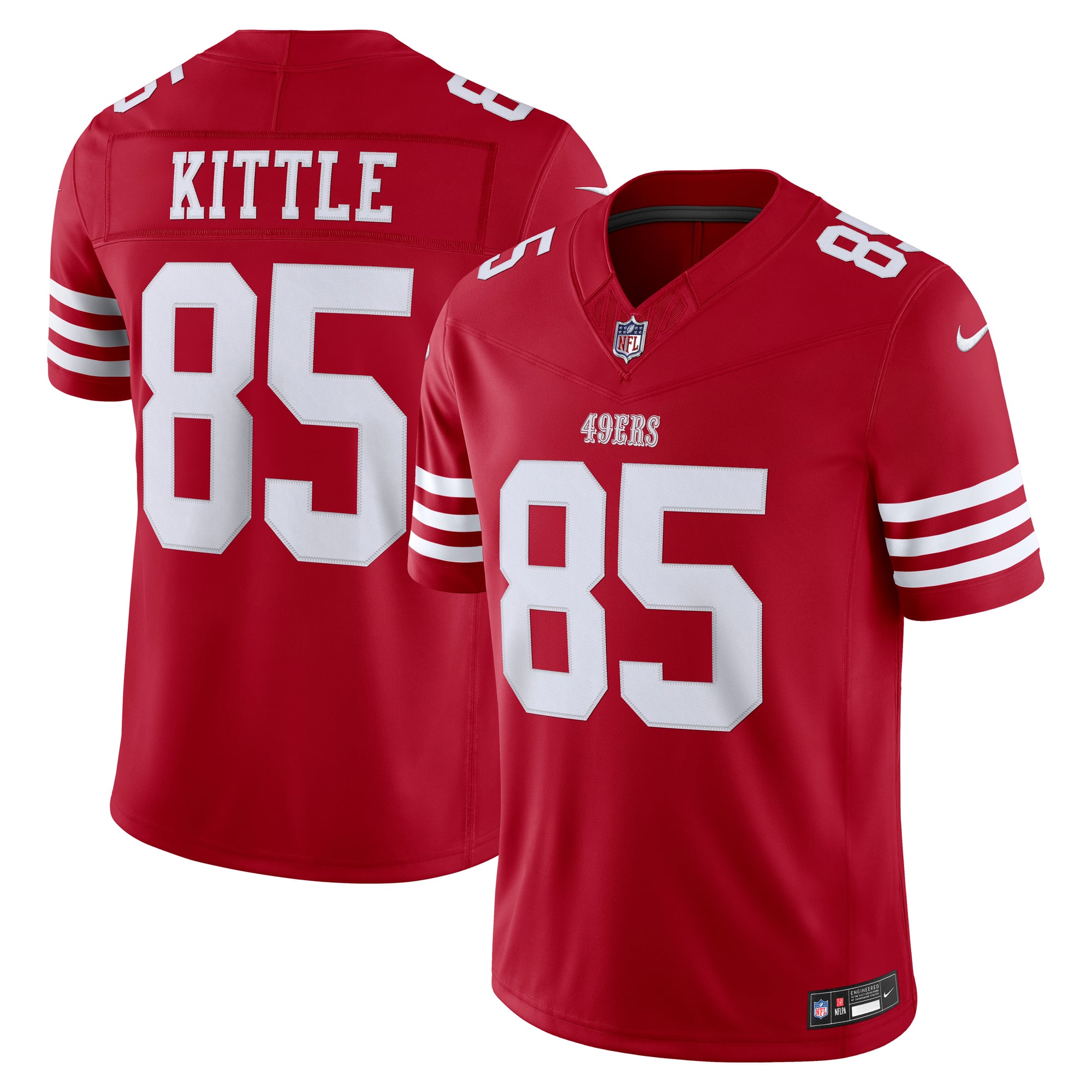 George Kittle San Francisco 49ers Alternate Vapor F.U.S.E. Stitched Limited Jersey - Scarlet - Image 2