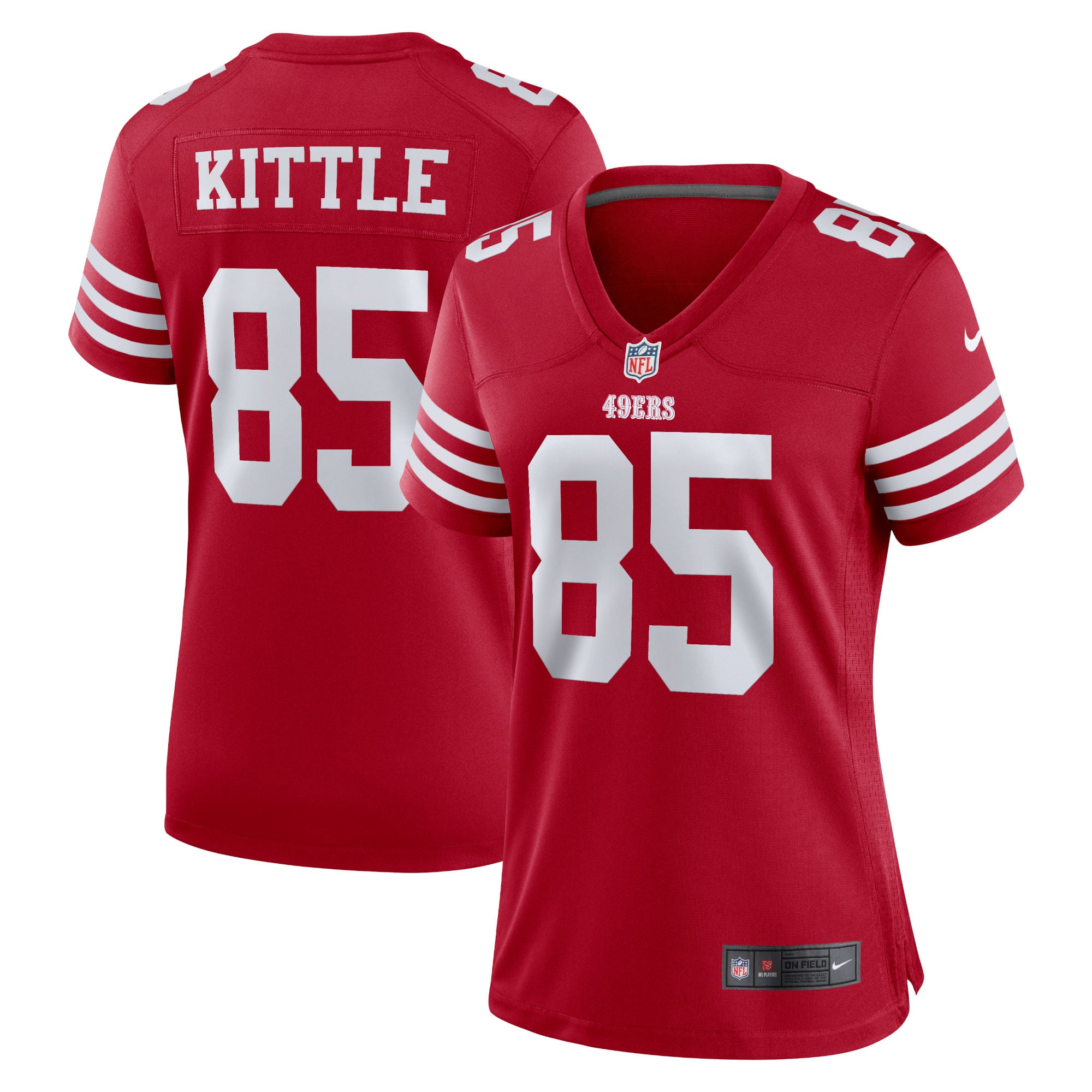 George Kittle San Francisco 49ers Women's Team Game Player Jersey - Scarlet - Image 2