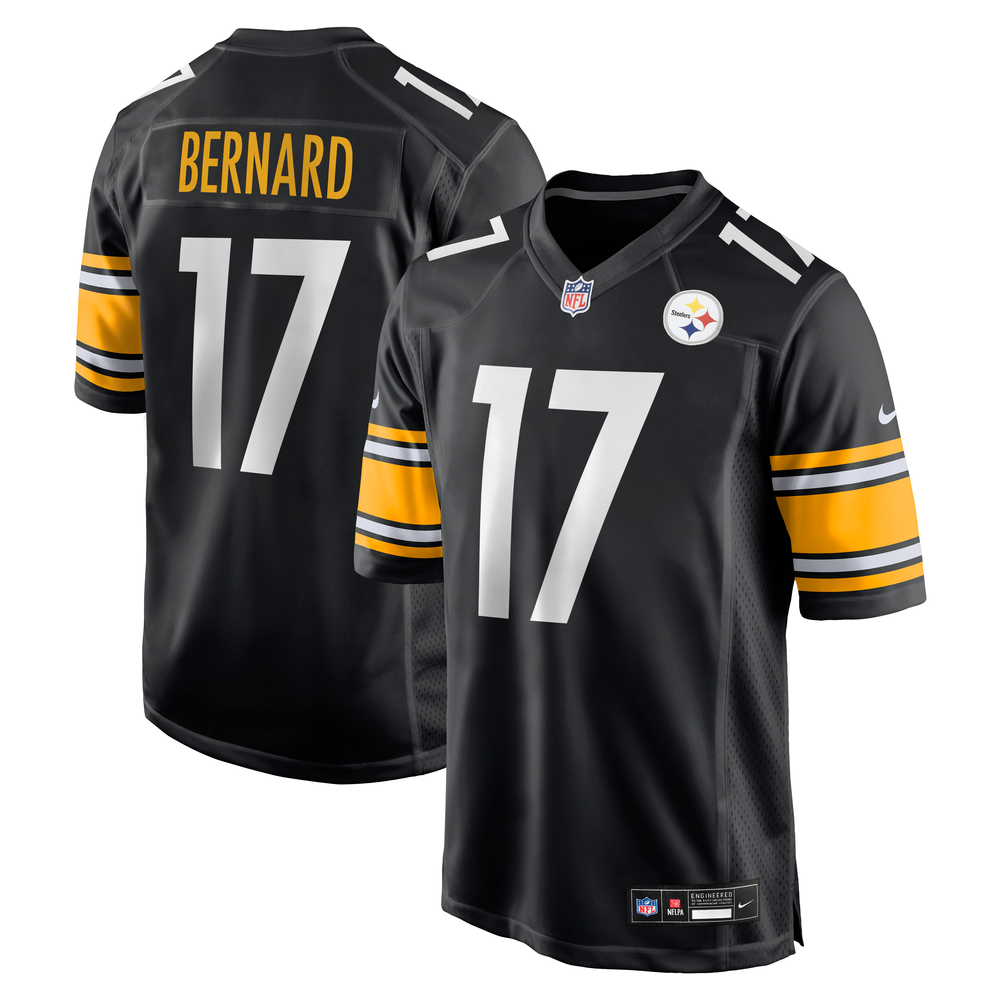 Germie Bernard Pittsburgh Steelers Game Jersey - Black - Image 2