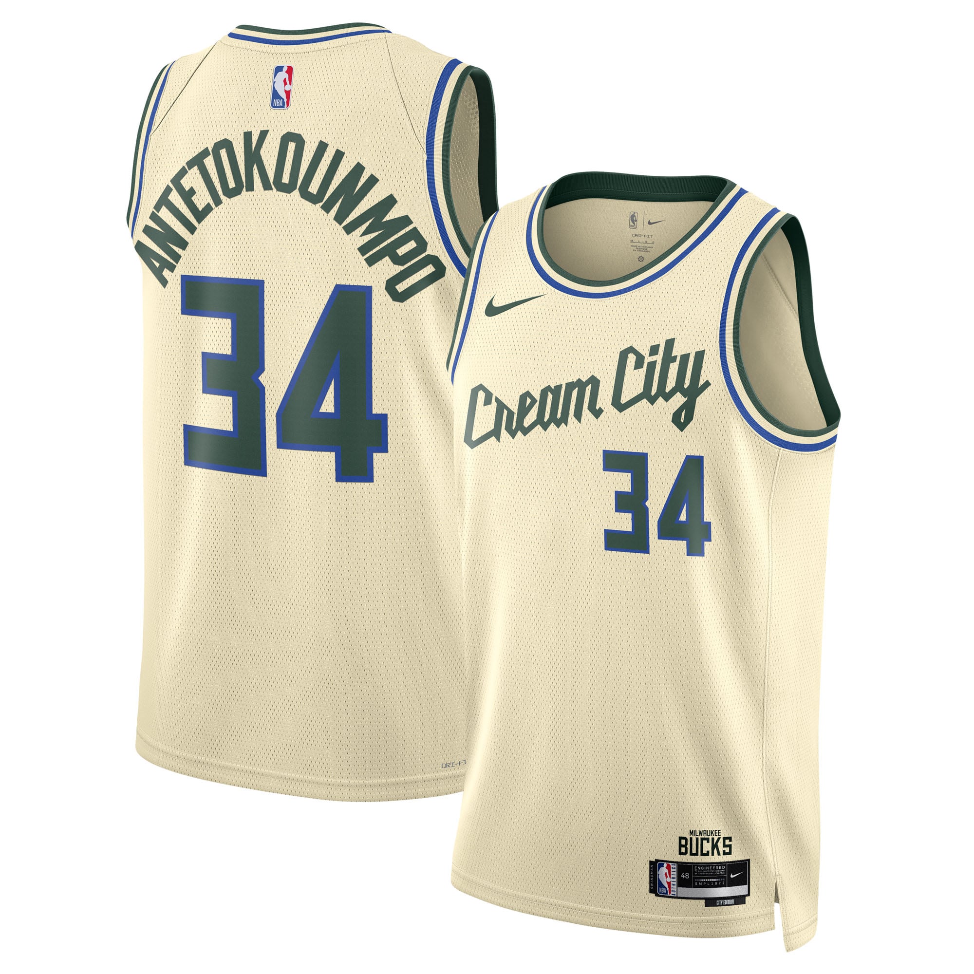 Giannis Antetokounmpo Milwaukee Bucks Unisex 2025/26 Swingman Jersey - Cream - City Edition