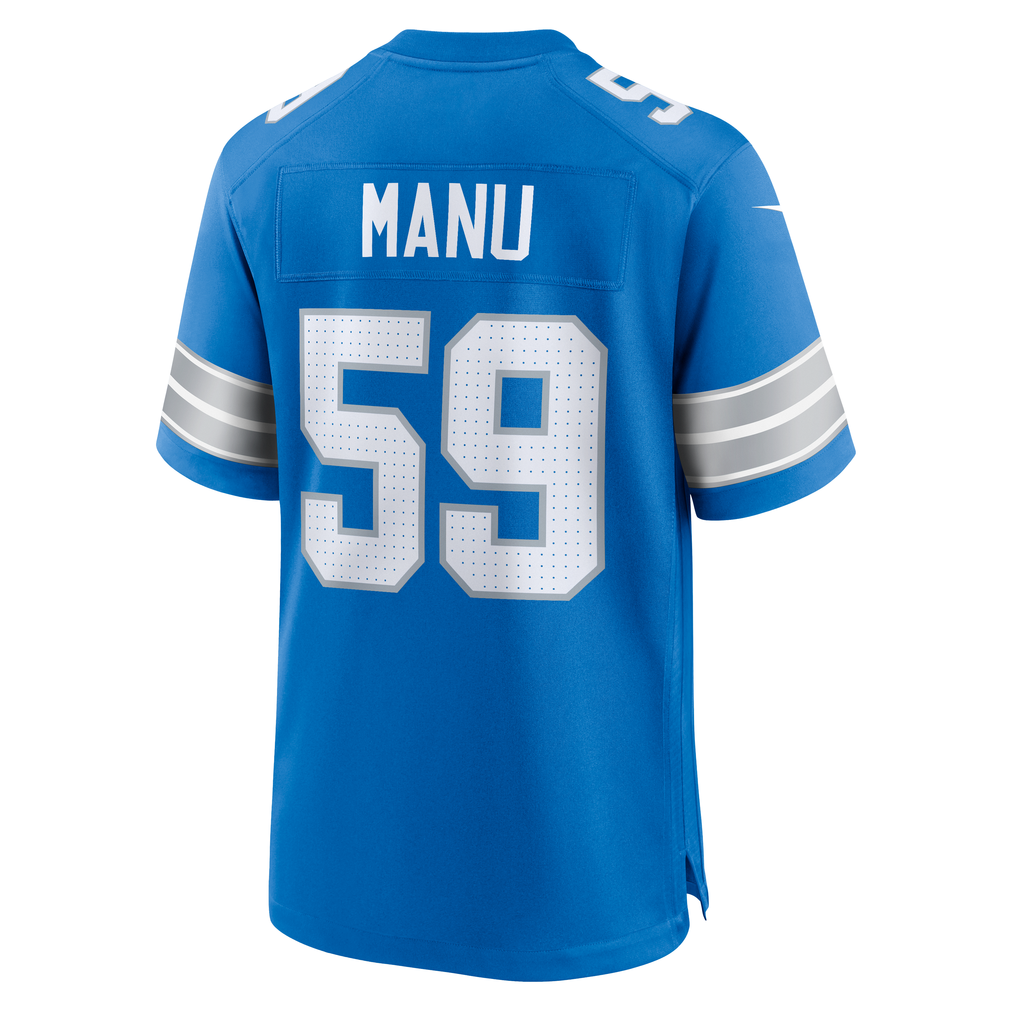 Giovanni Manu Detroit Lions Team Game Jersey - Blue - Image 4