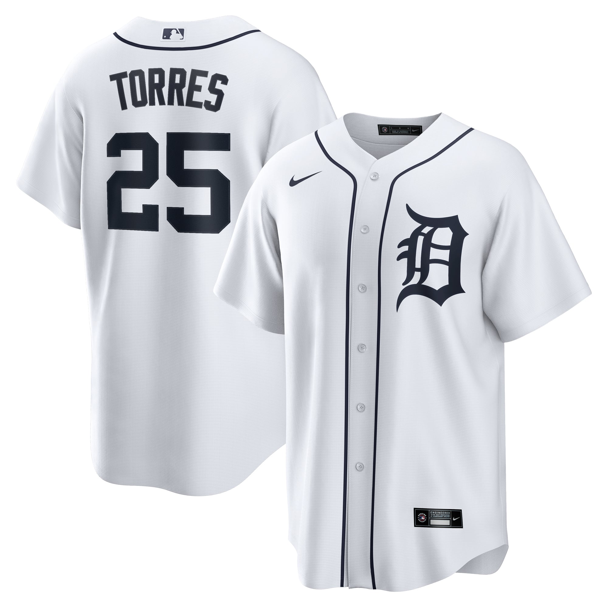 Gleyber Torres Detroit Tigers Home Jersey - White - Image 2