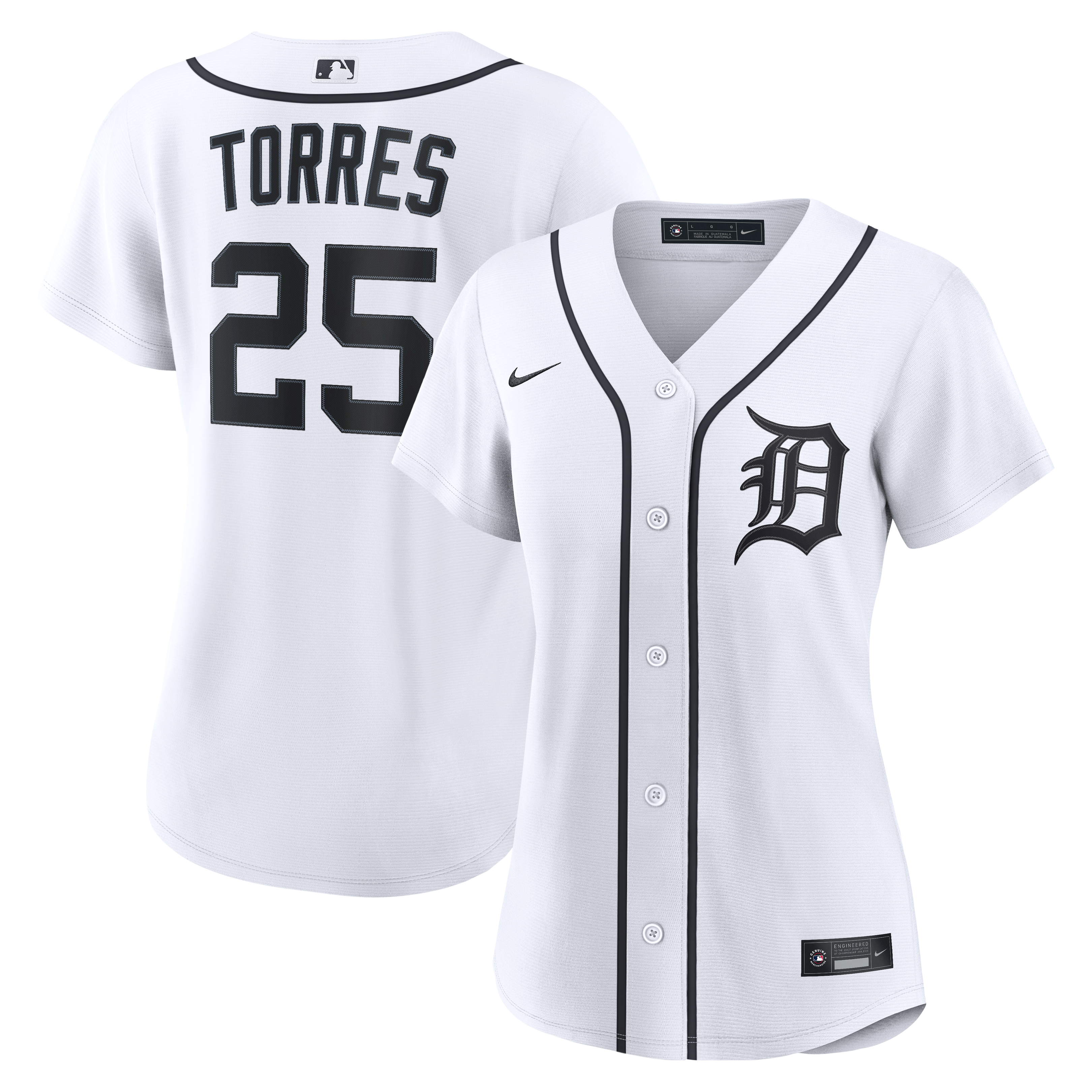 Gleyber Torres Detroit Tigers Women's Home Jersey - White - Image 2