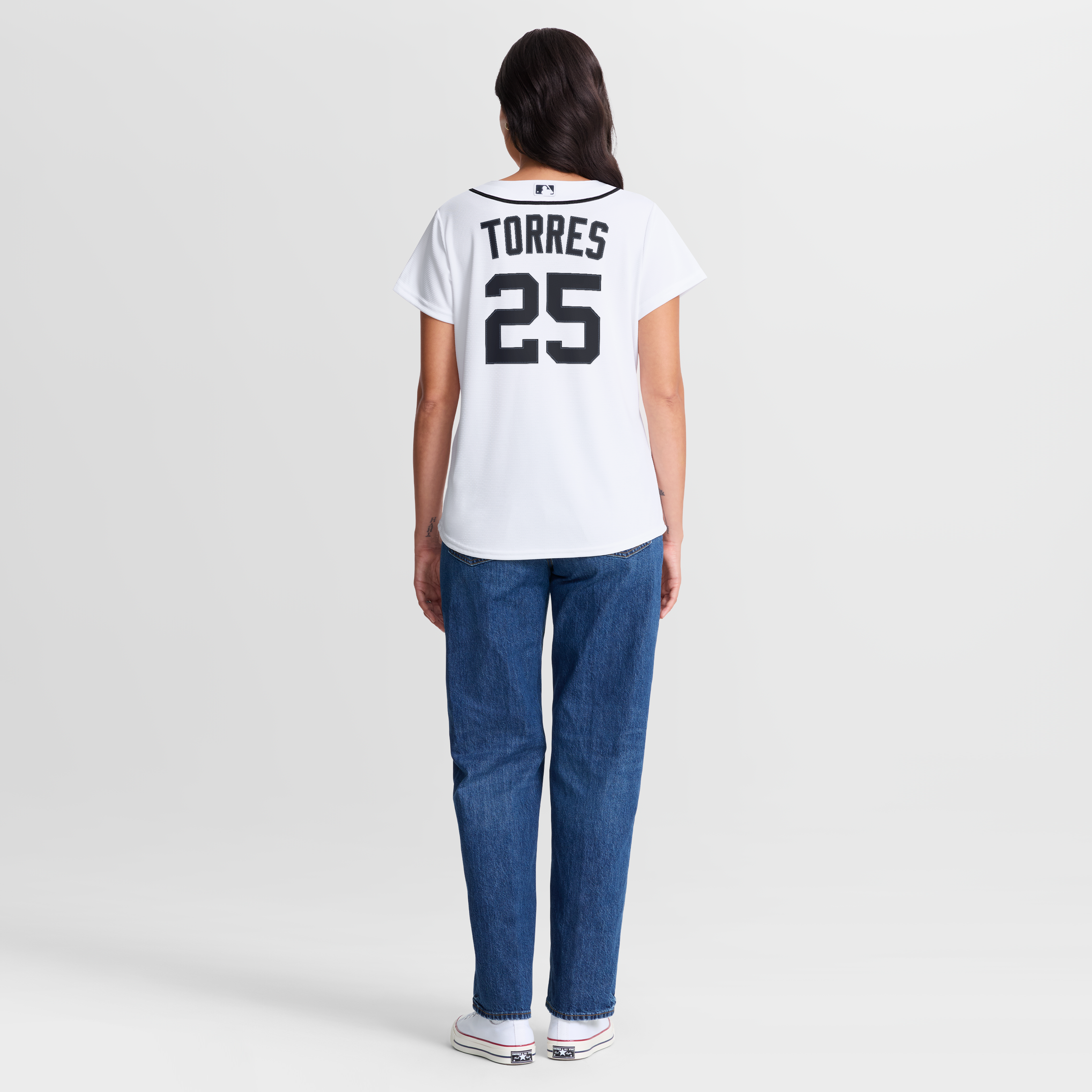 Gleyber Torres Detroit Tigers Women's Home Jersey - White - Image 8