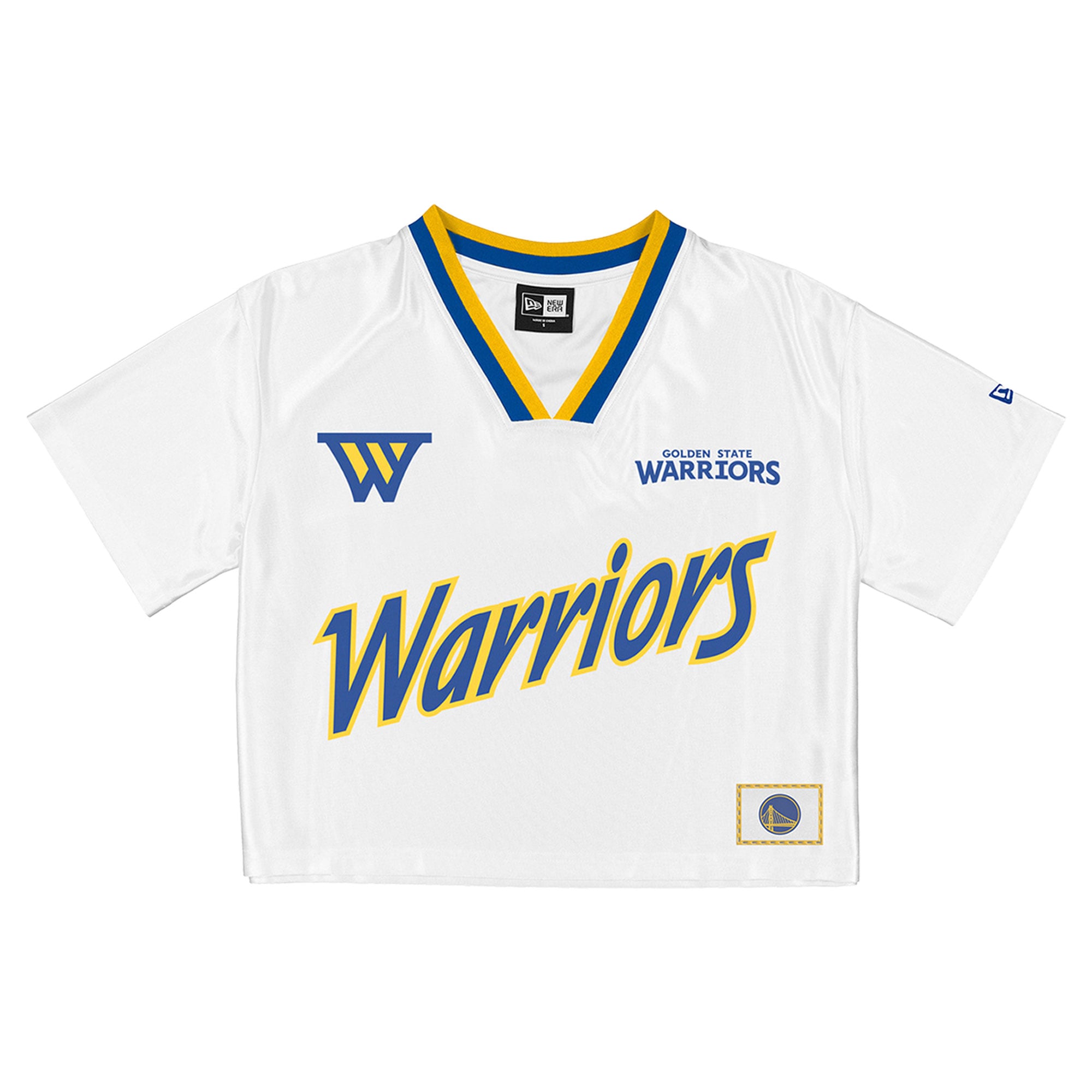 Golden State Warriors New Era Women's Sport Classics Capsule Boxy Cropped Fashion Jersey - White - Image 2