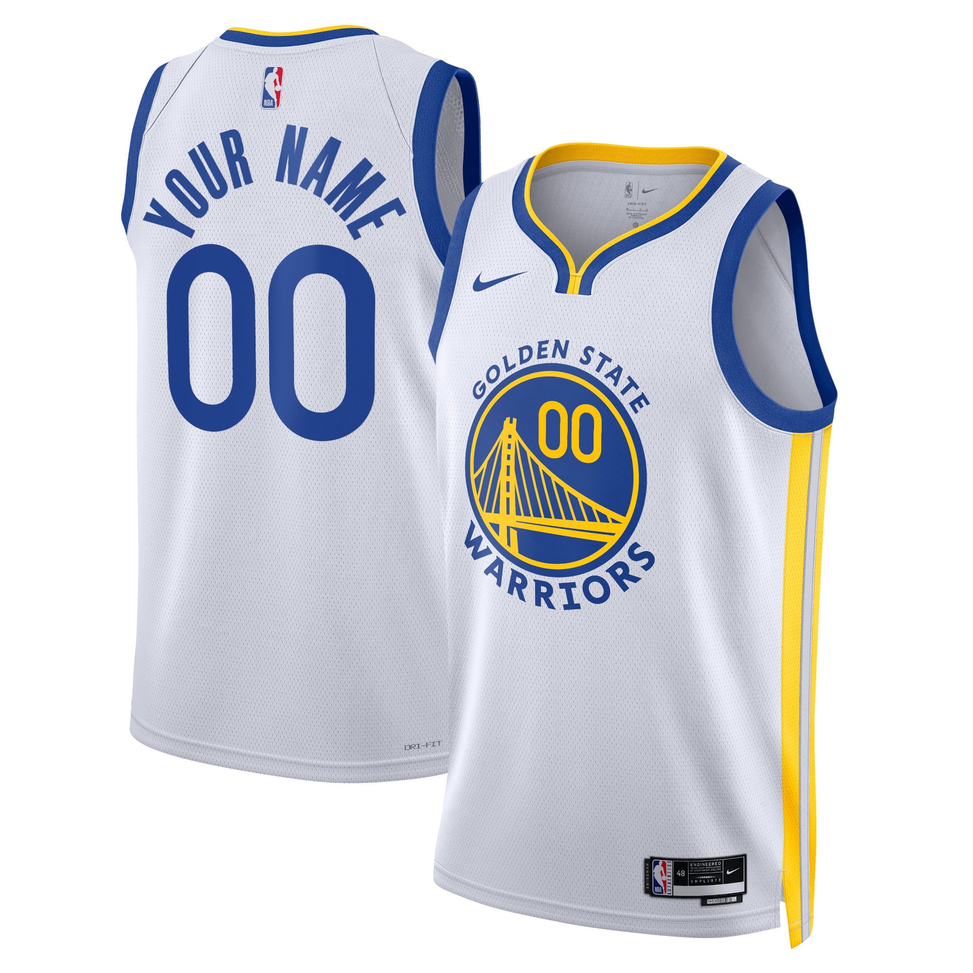 Golden State Warriors Unisex Swingman Custom Jersey White - Association Edition - White