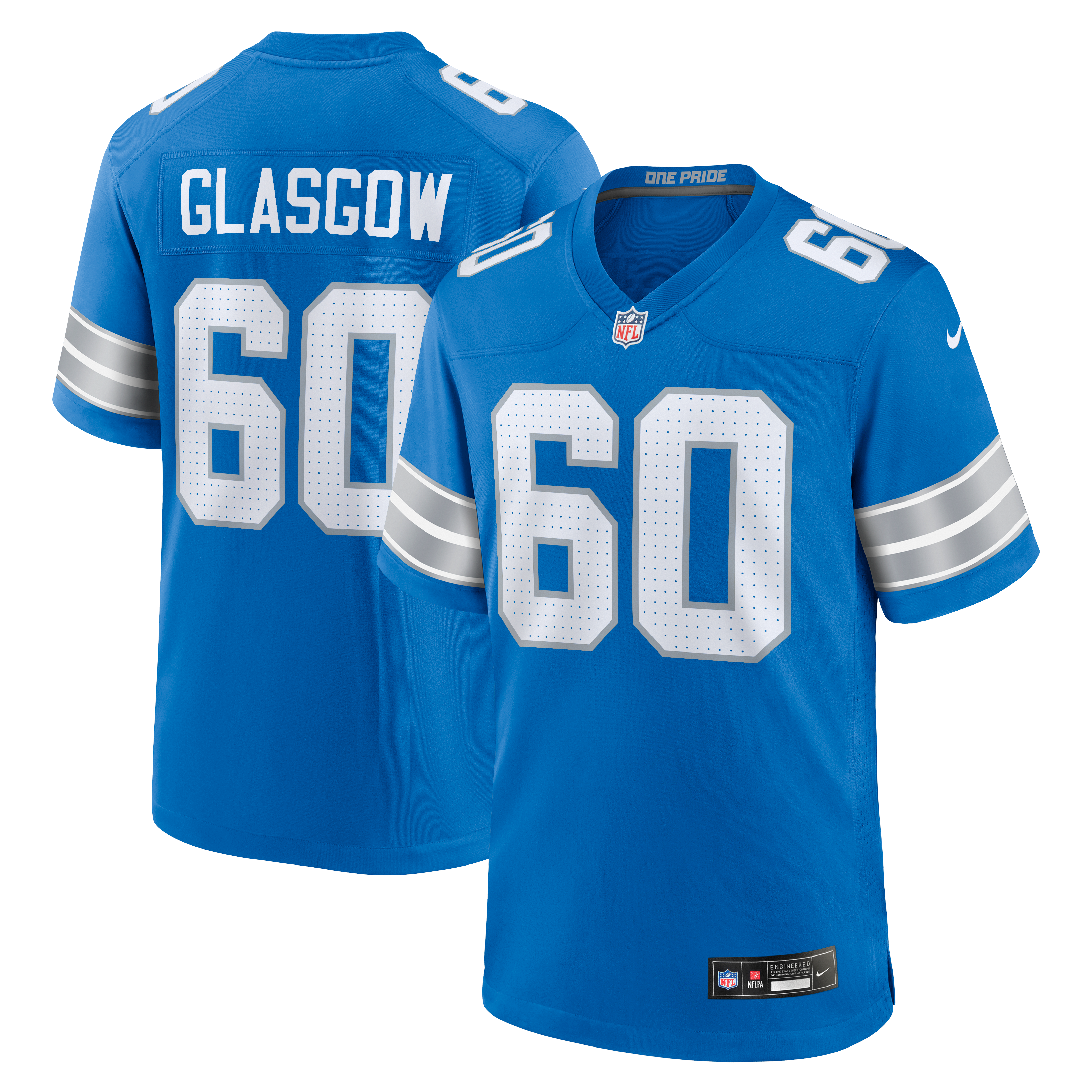 Graham Glasgow Detroit Lions Team Game Jersey - Blue