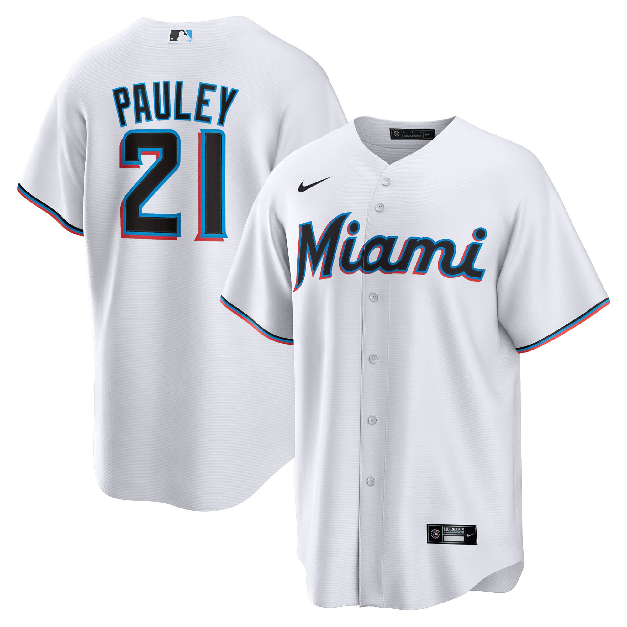 Graham Pauley Miami Marlins Home Jersey - White - Image 2