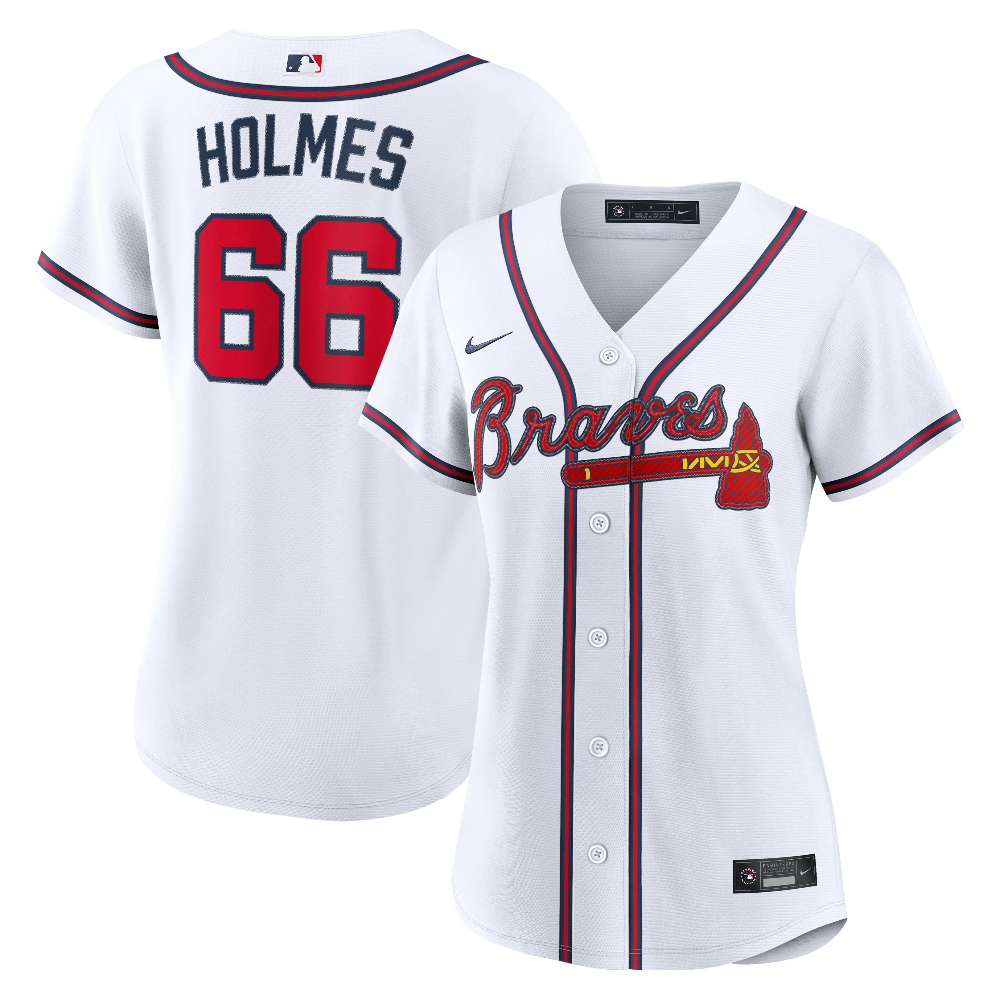 Grant Holmes Atlanta Braves Women's Home Jersey - White
