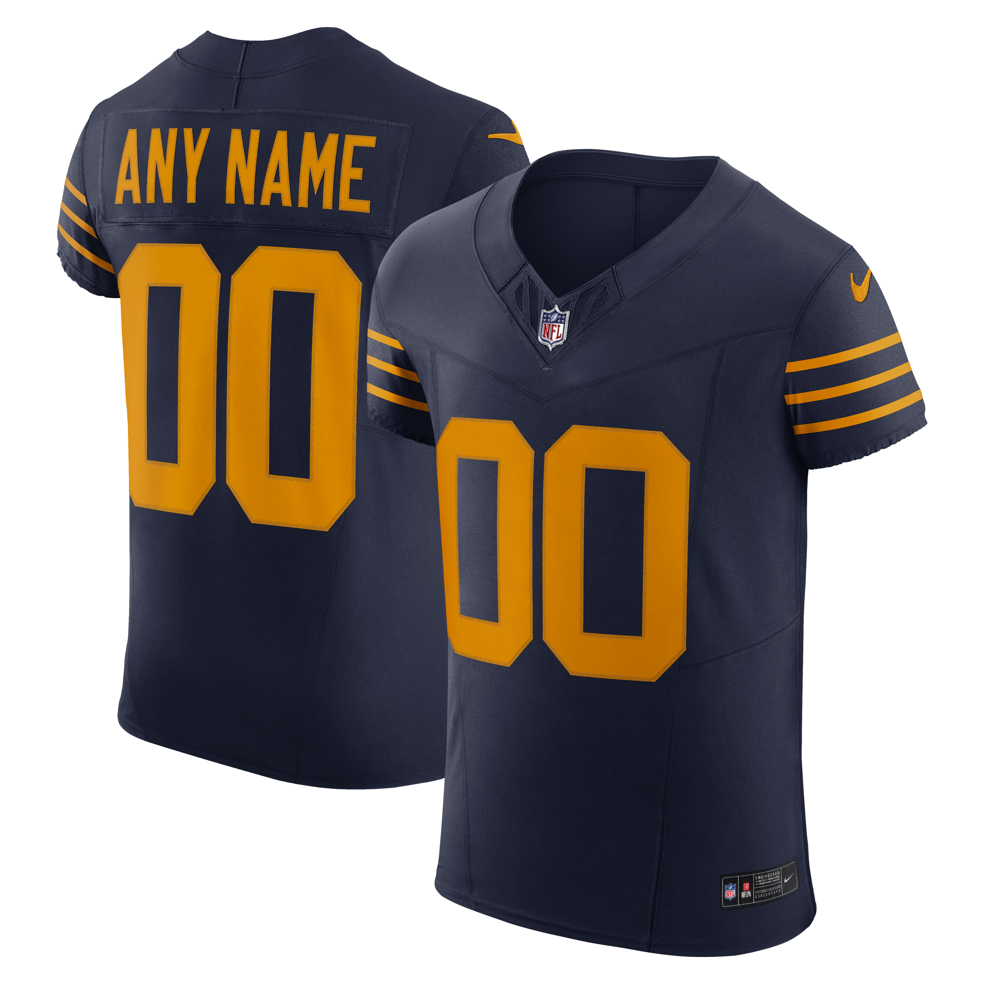 Green Bay Packers Alternate Vapor F.U.S.E. Elite Custom Jersey - Navy
