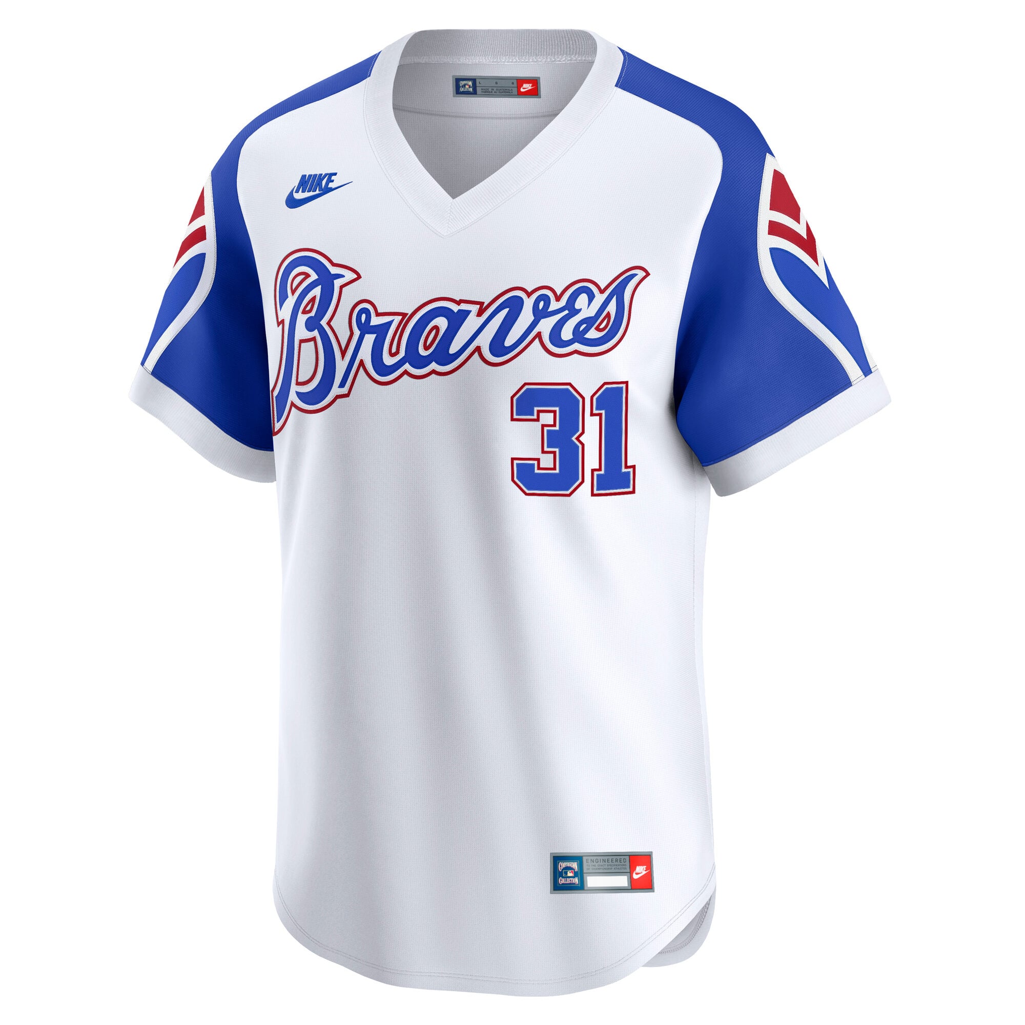 Greg Maddux Atlanta Braves Throwback Cooperstown Collection Limited Jersey - White - Image 3