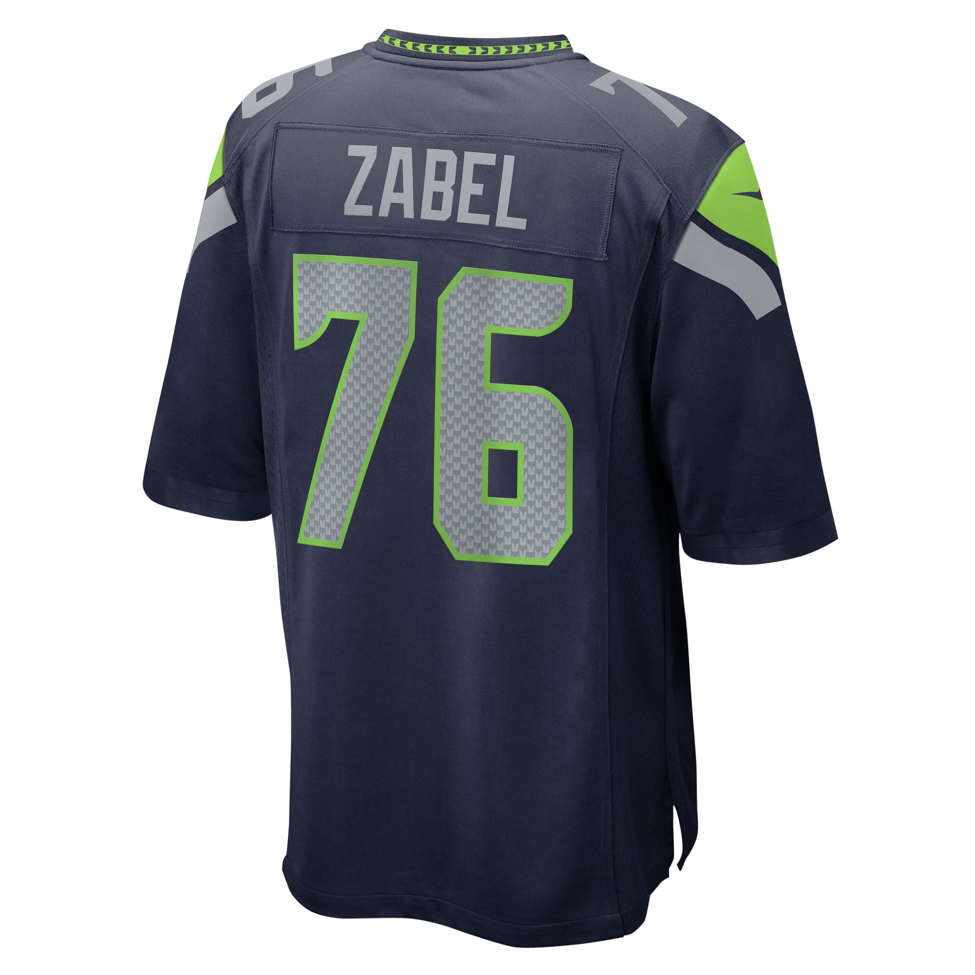 Grey Zabel Seattle Seahawks Team Game Jersey - College Navy - Image 4