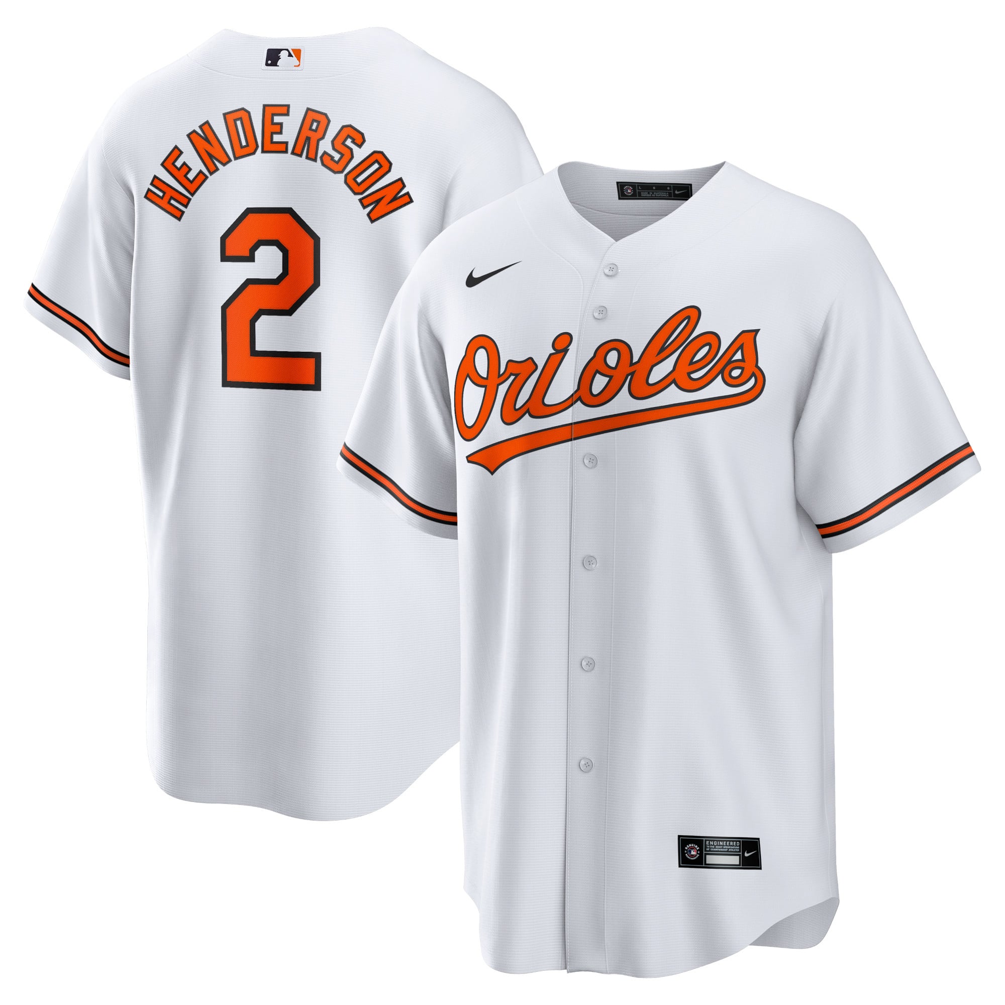 Gunnar Henderson Baltimore Orioles Home Player Jersey - White - Image 2