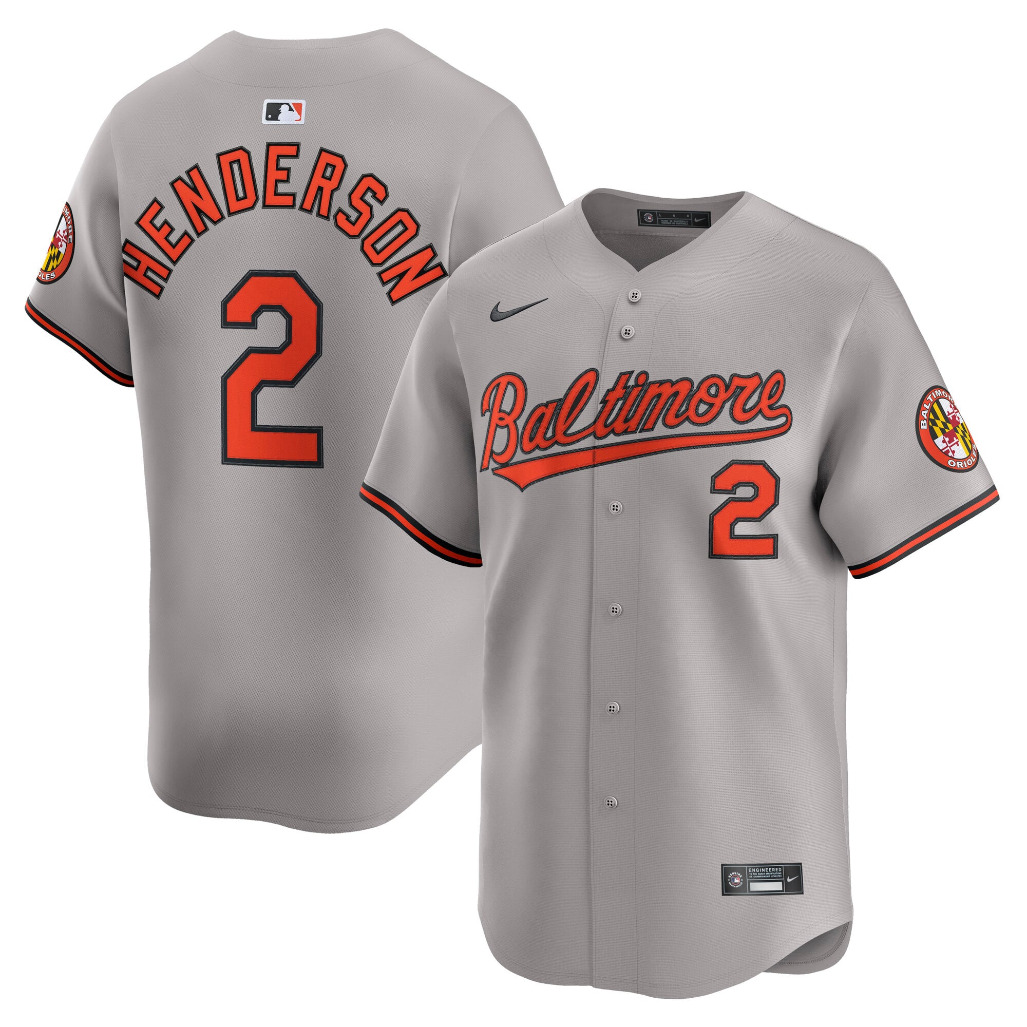Gunnar Henderson Baltimore Orioles Road Limited Player Jersey - Gray - Image 2
