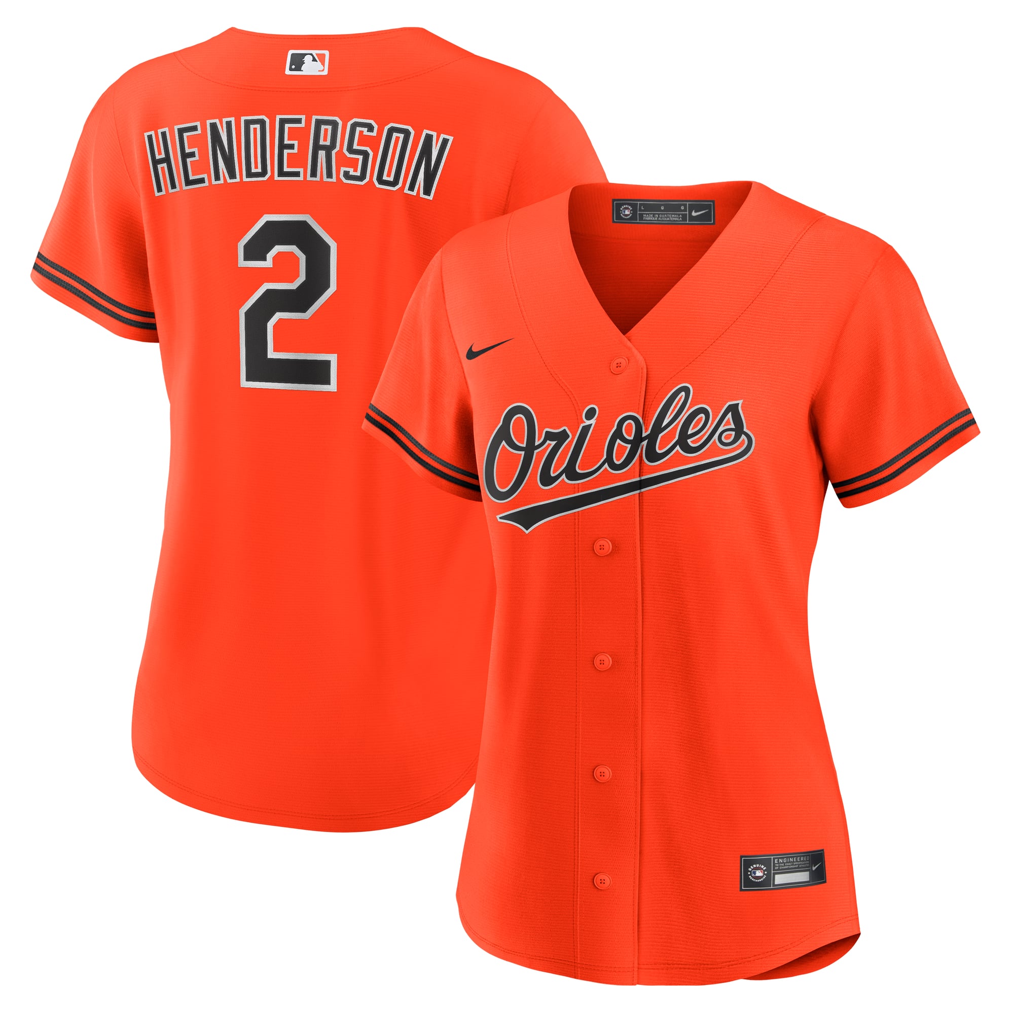 Gunnar Henderson Baltimore Orioles Women's Alternate 2 Jersey - Orange - Image 2
