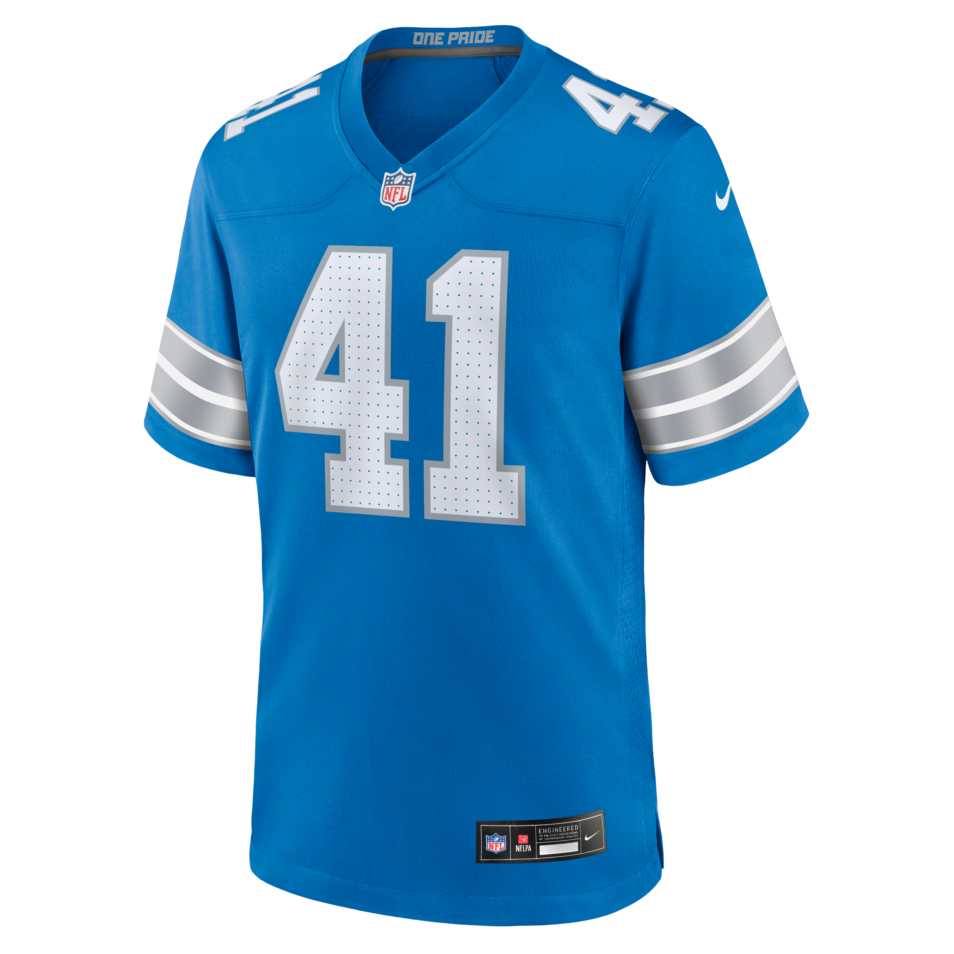 Gunnar Oakes Detroit Lions Team Game Jersey - Blue - Image 3