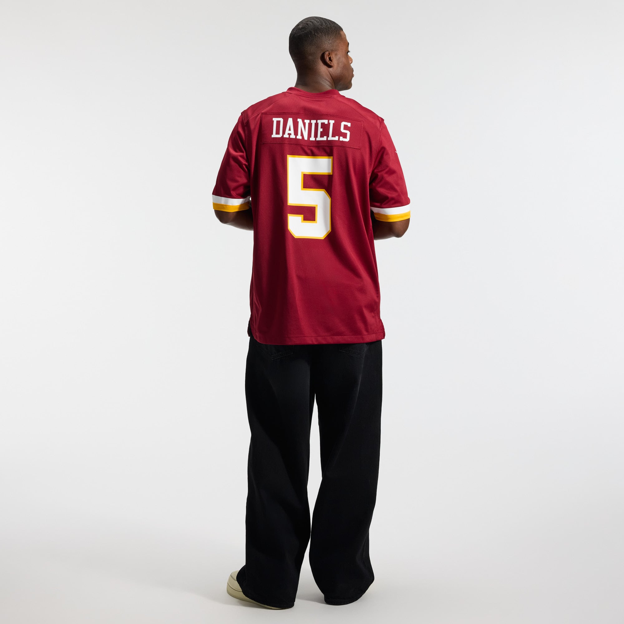 Hail Raiser Jayden Daniels Washington Commanders Alternate Game Jersey - Burgundy - Image 7