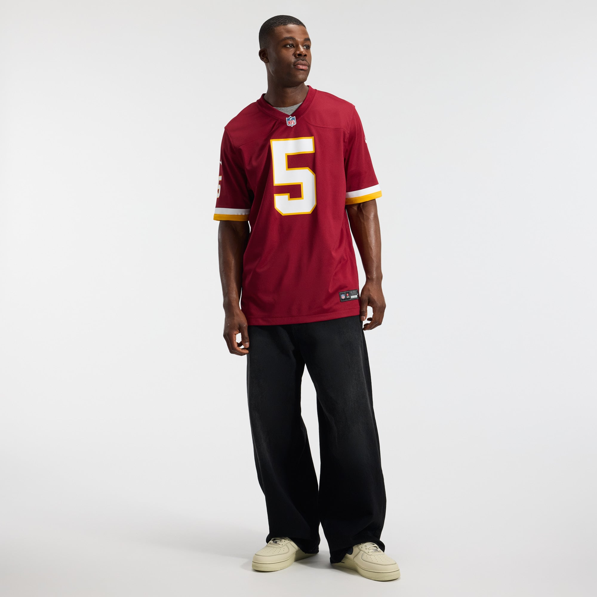 Hail Raiser Jayden Daniels Washington Commanders Alternate Game Jersey - Burgundy - Image 6