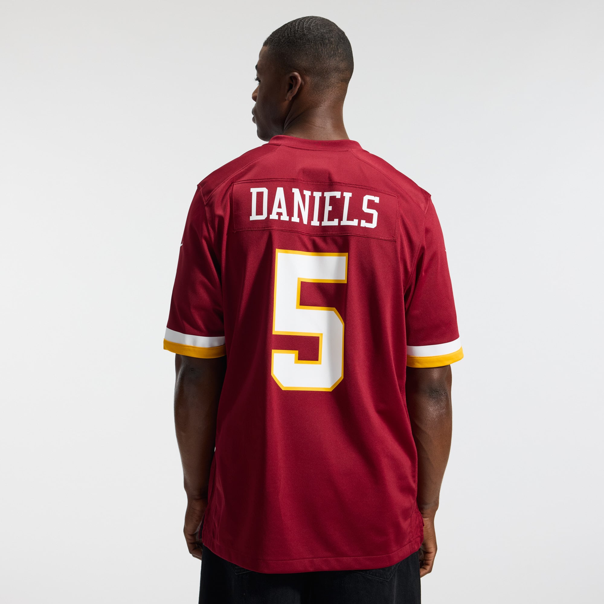 Hail Raiser Jayden Daniels Washington Commanders Alternate Game Jersey - Burgundy - Image 5