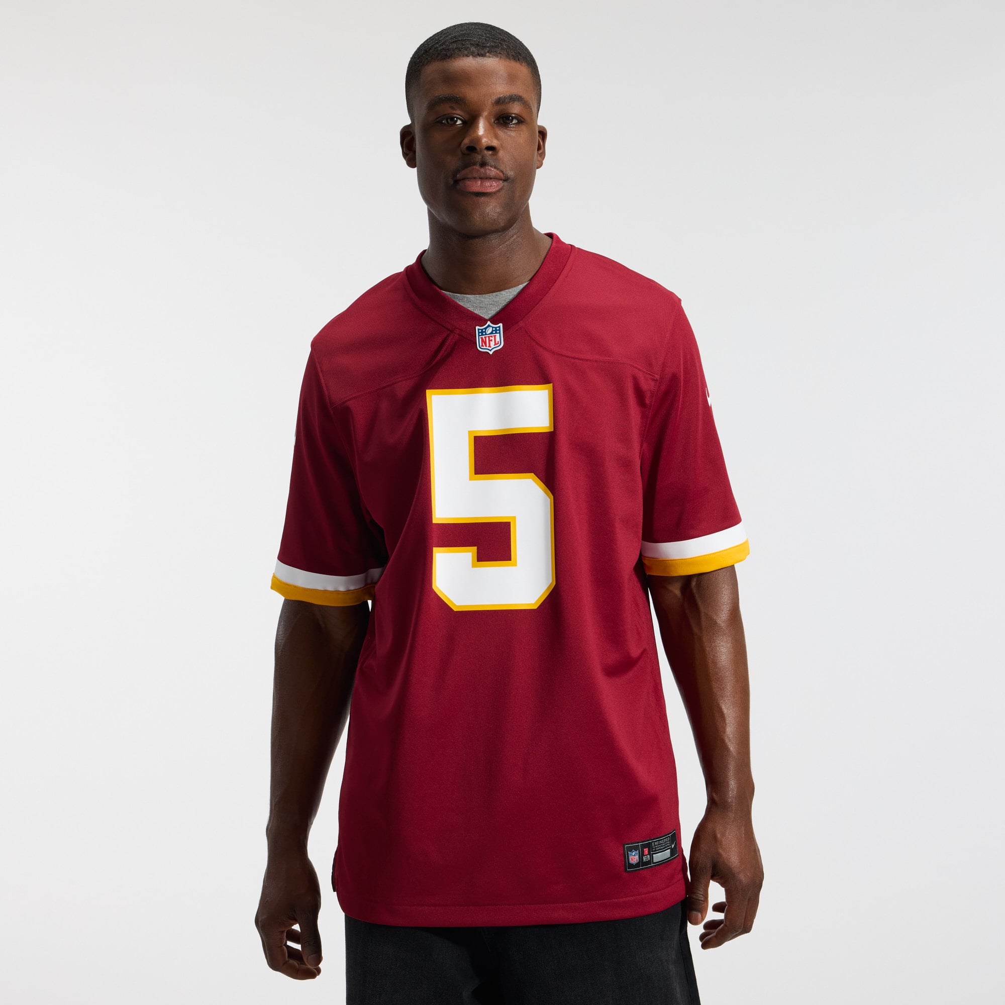 Hail Raiser Jayden Daniels Washington Commanders Alternate Game Jersey - Burgundy - Image 4