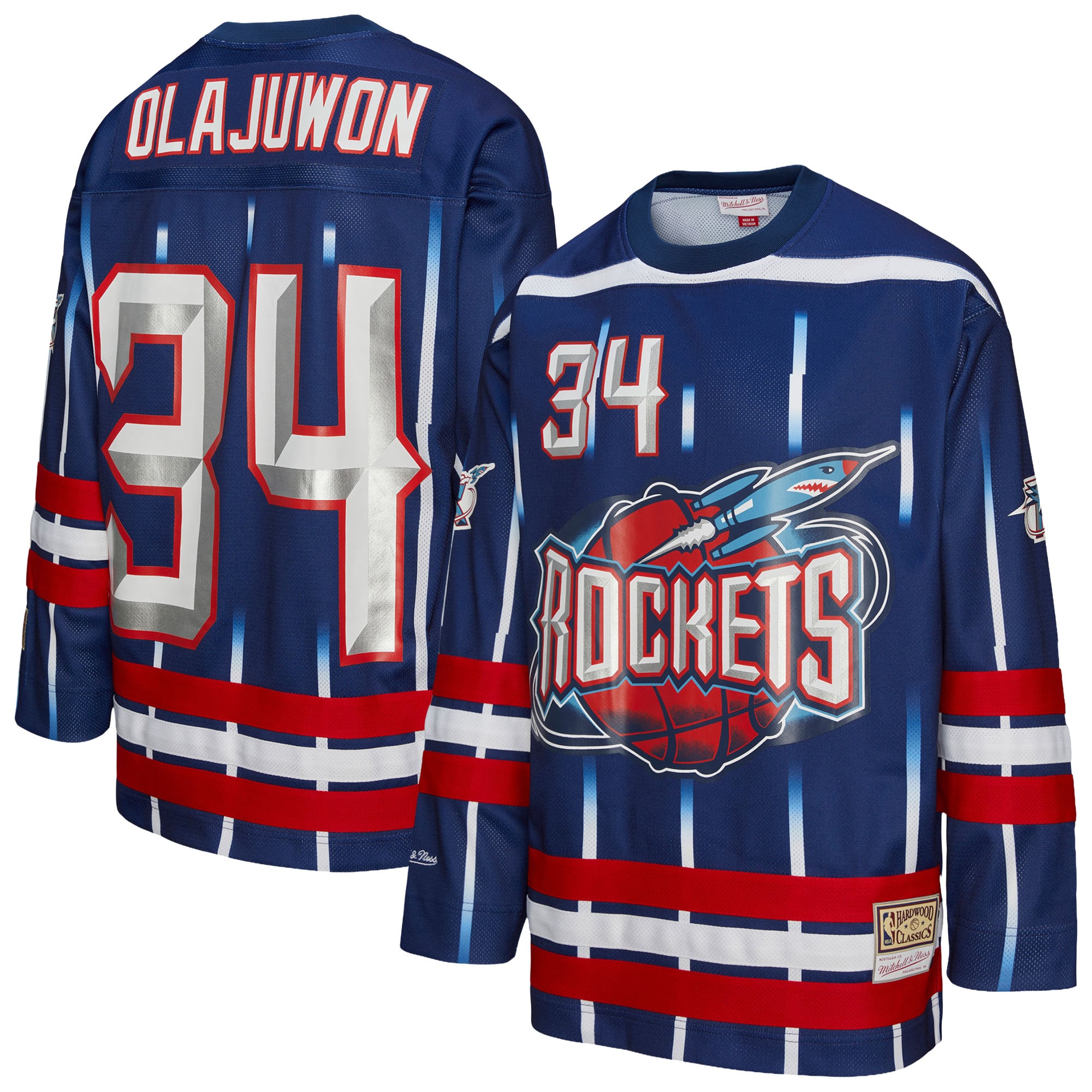 Hakeem Olajuwon Houston Rockets Unisex Maxxed Out Fashion Hockey Jersey - Navy - Image 2