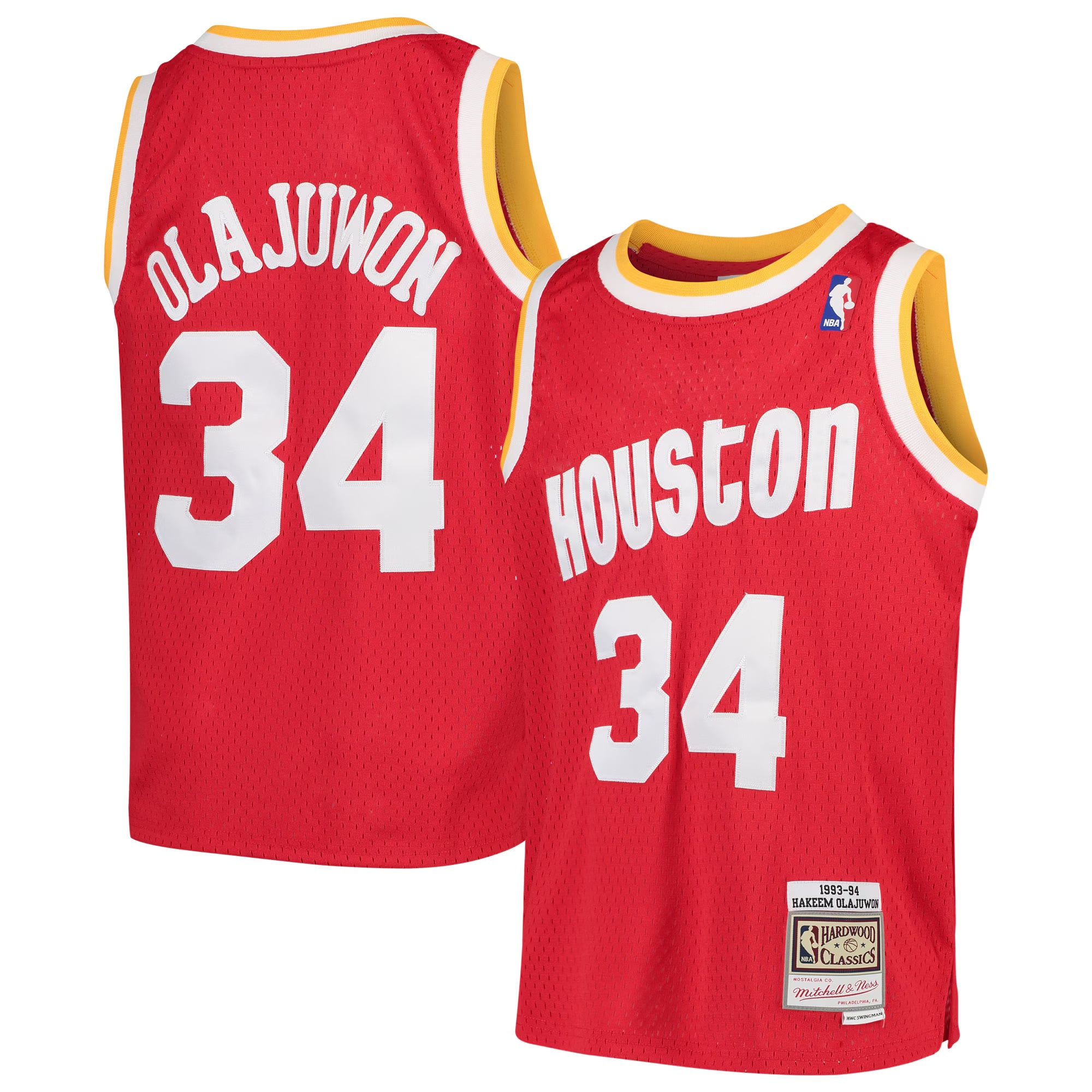 Hakeem Olajuwon Houston Rockets Youth 1996/97 Hardwood Classics Swingman Jersey - Red