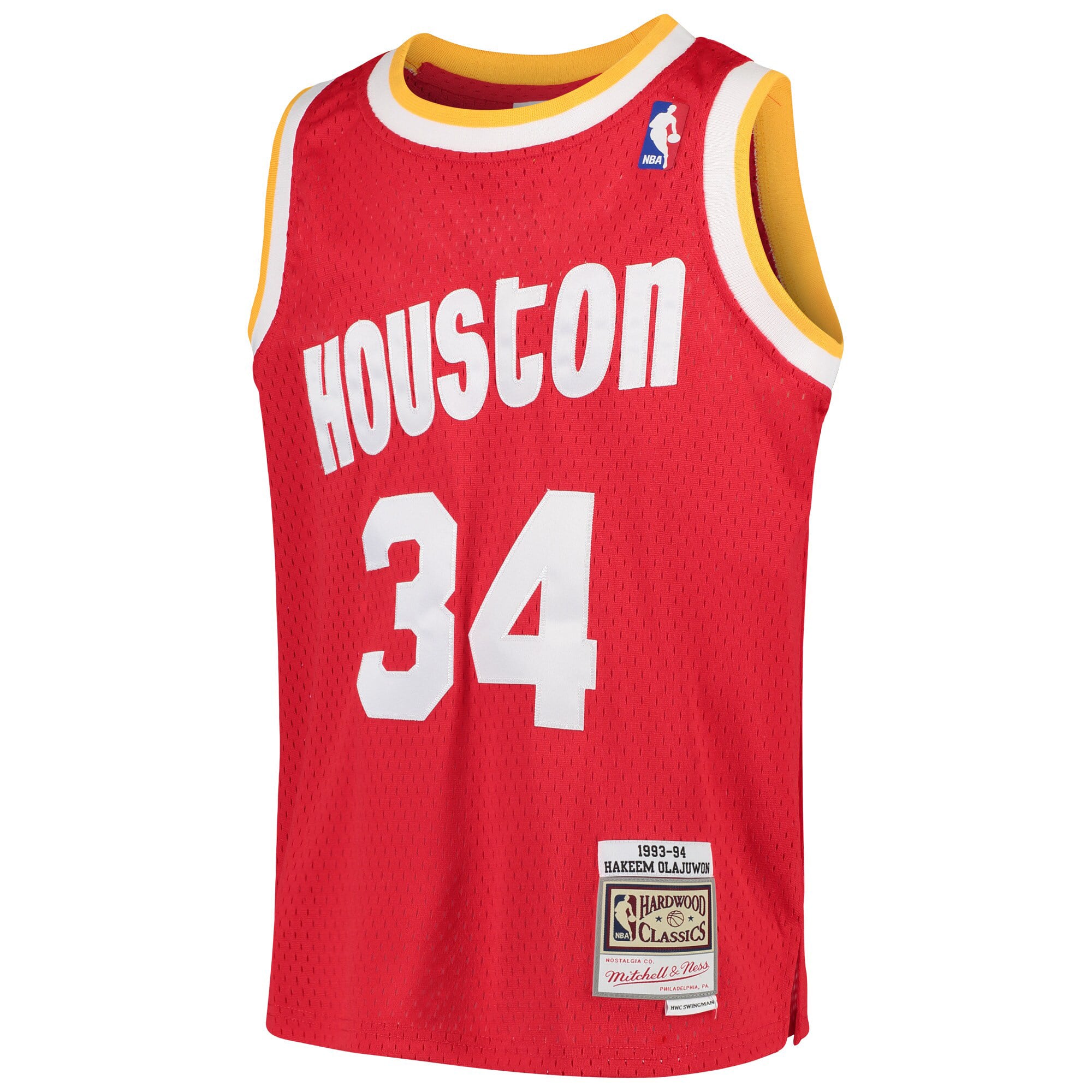 Hakeem Olajuwon Houston Rockets Youth 1996/97 Hardwood Classics Swingman Jersey - Red - Image 3