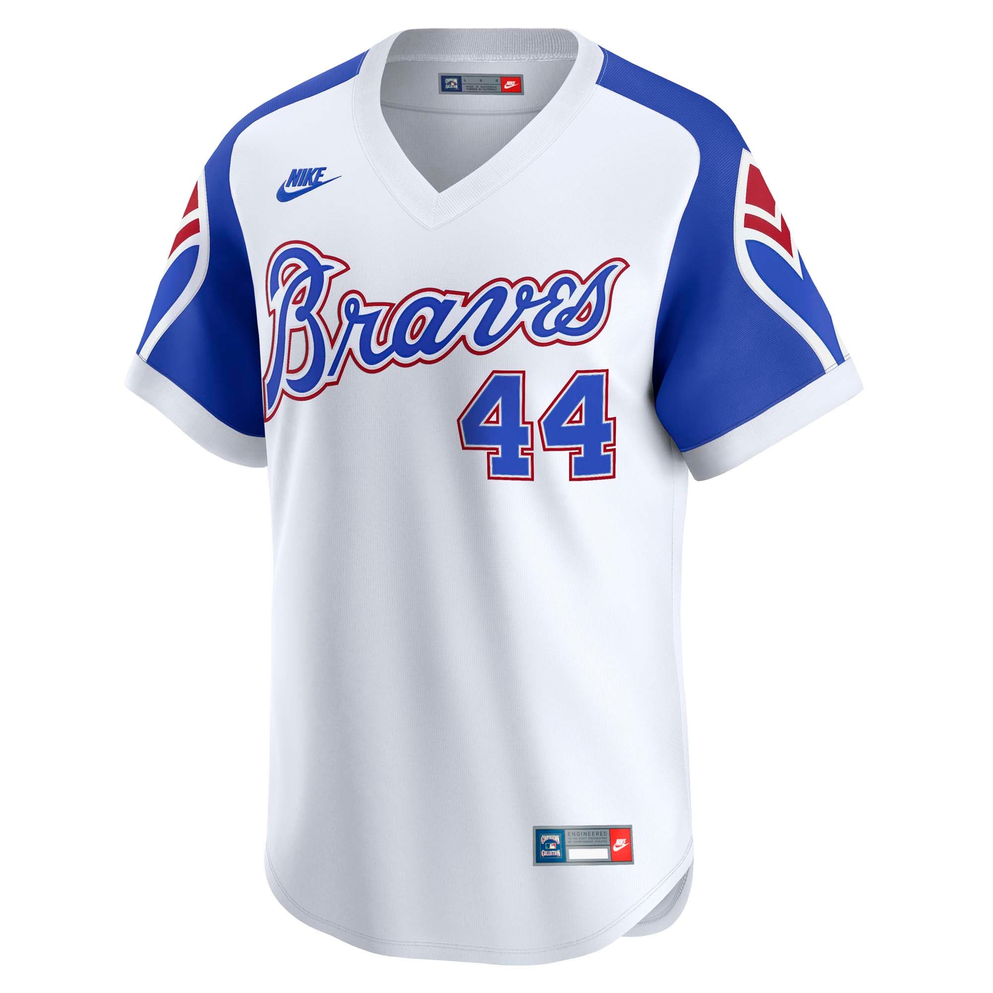 Hank Aaron Atlanta Braves Throwback Cooperstown Collection Limited Jersey - White - Image 3