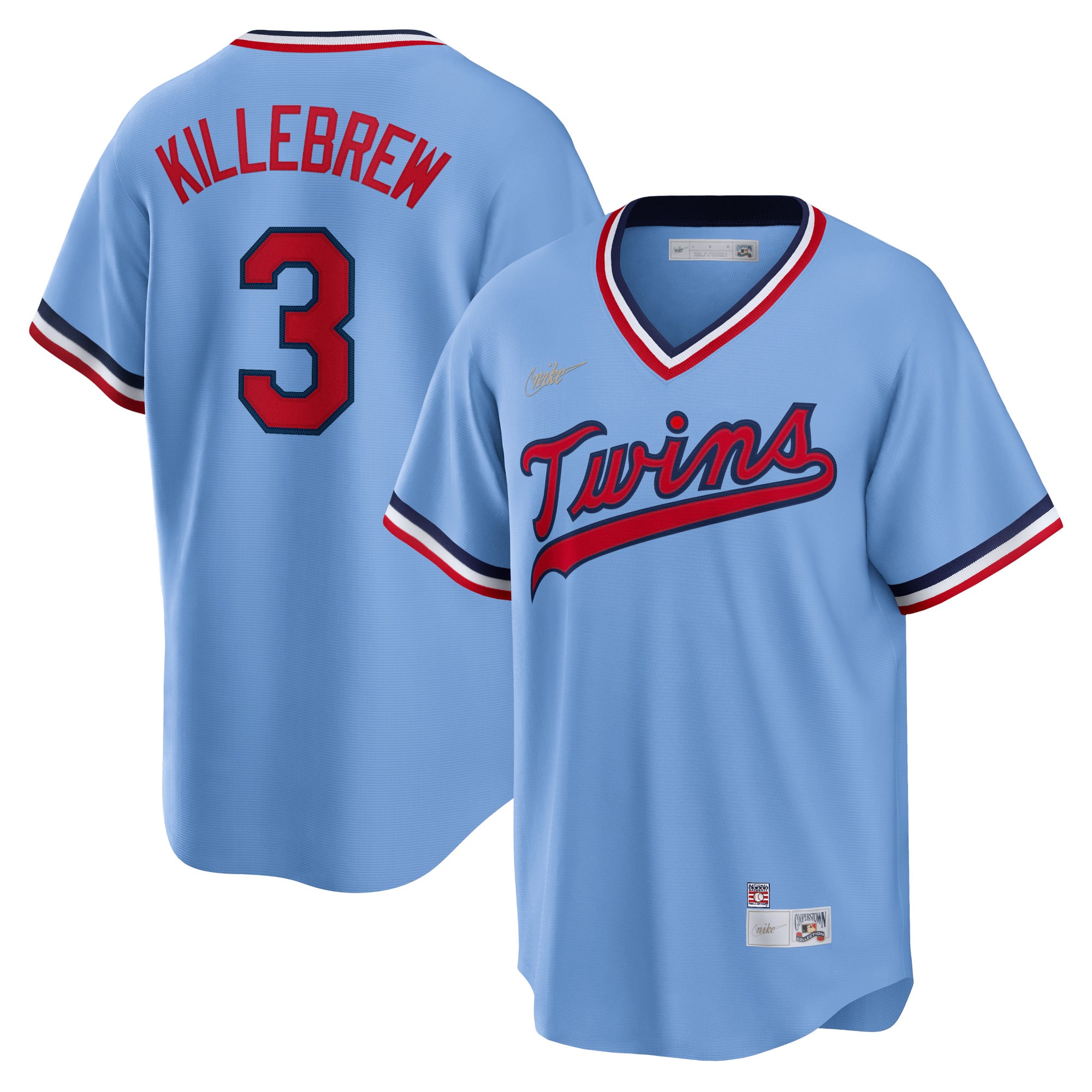 Harmon Killebrew Minnesota Twins Road Cooperstown Collection Player Jersey - Light Blue - Image 2
