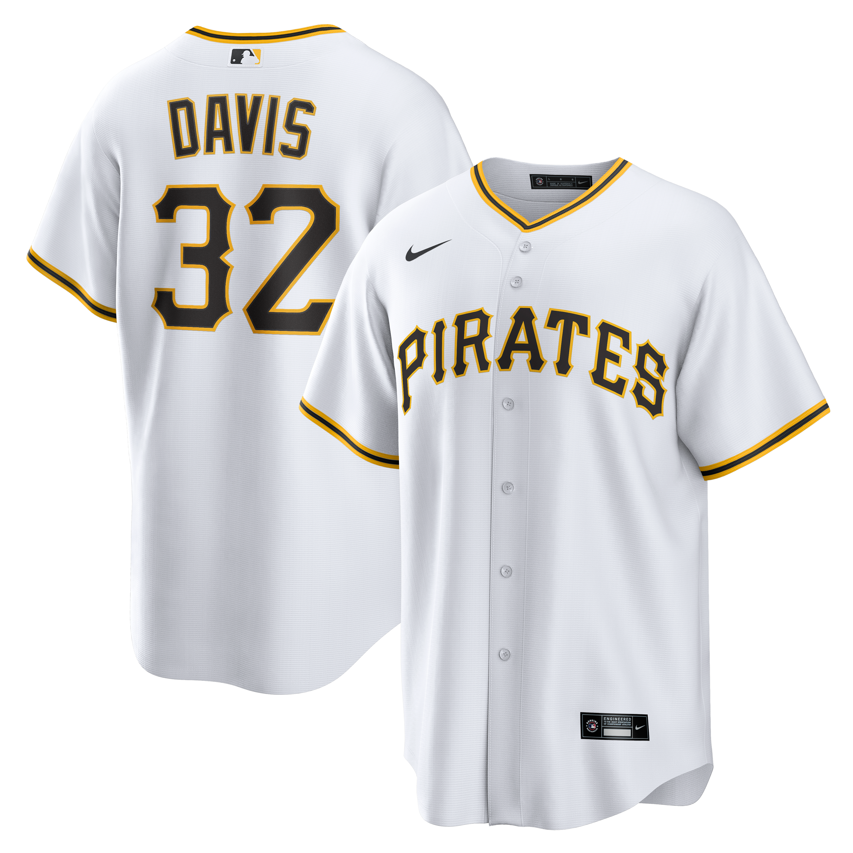 Henry Davis Pittsburgh Pirates Home Jersey - White - Image 2