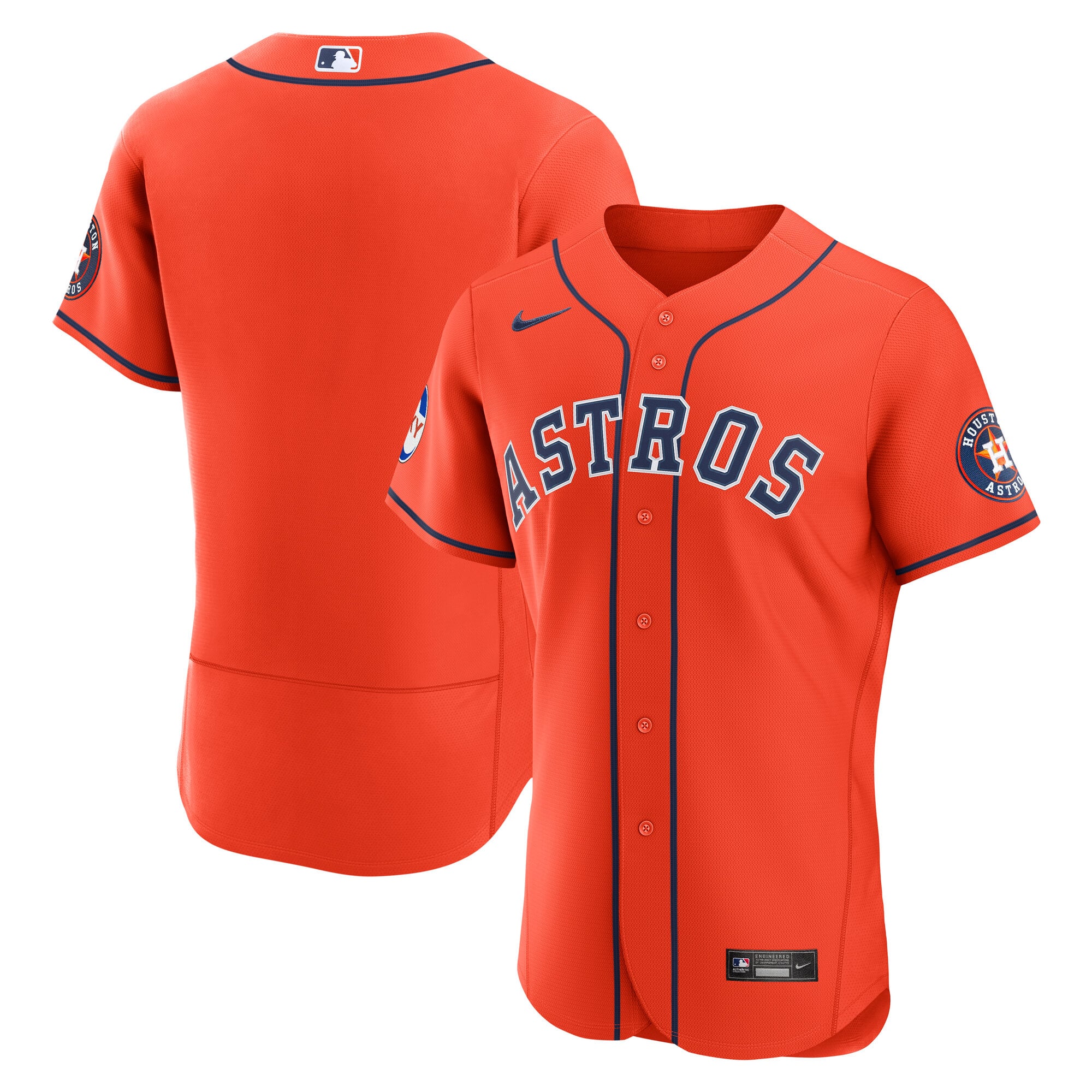 Houston Astros Alternate Sponsor Patch Jersey - Orange - Image 2