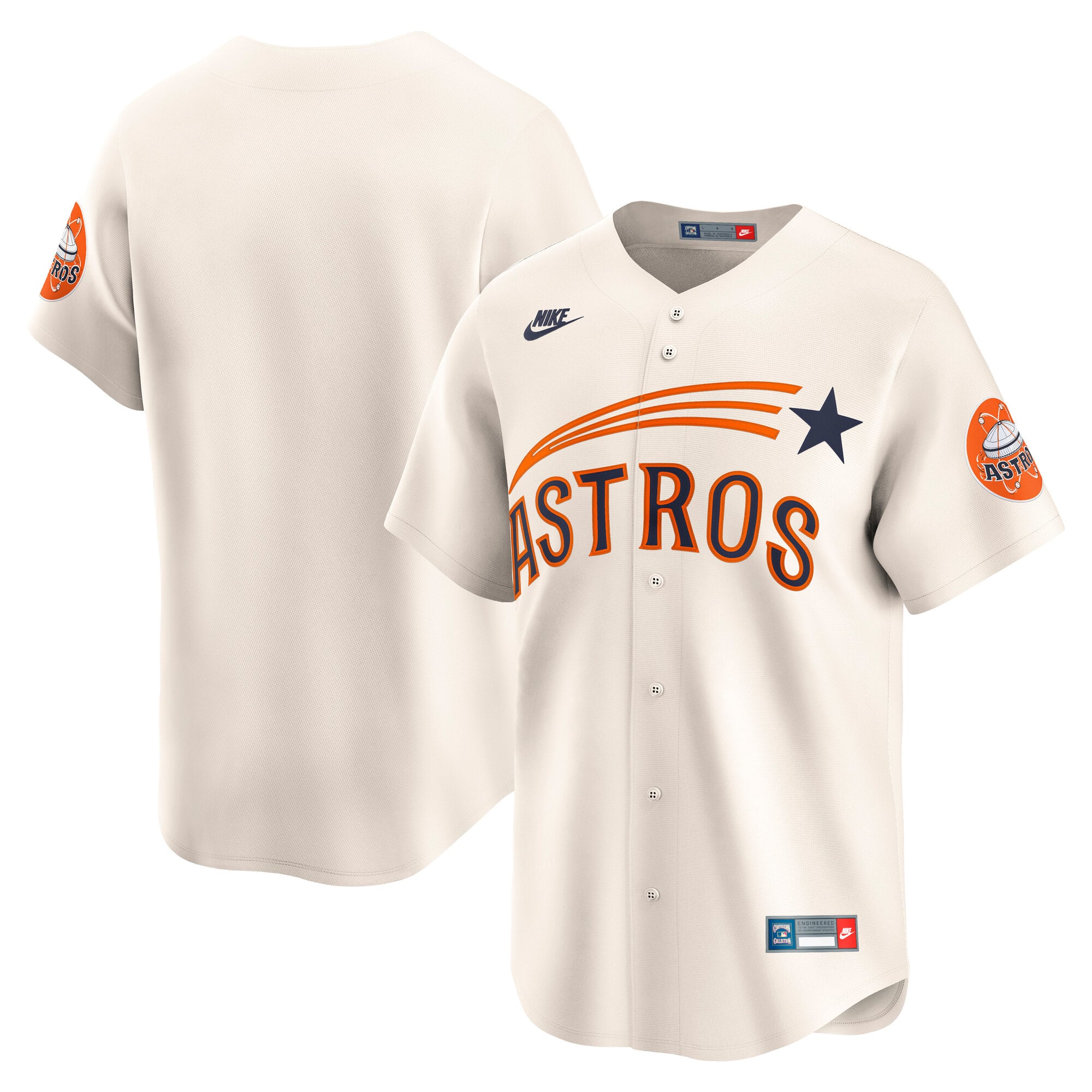 Houston Astros Cooperstown Collection Limited Jersey - Cream - Image 2