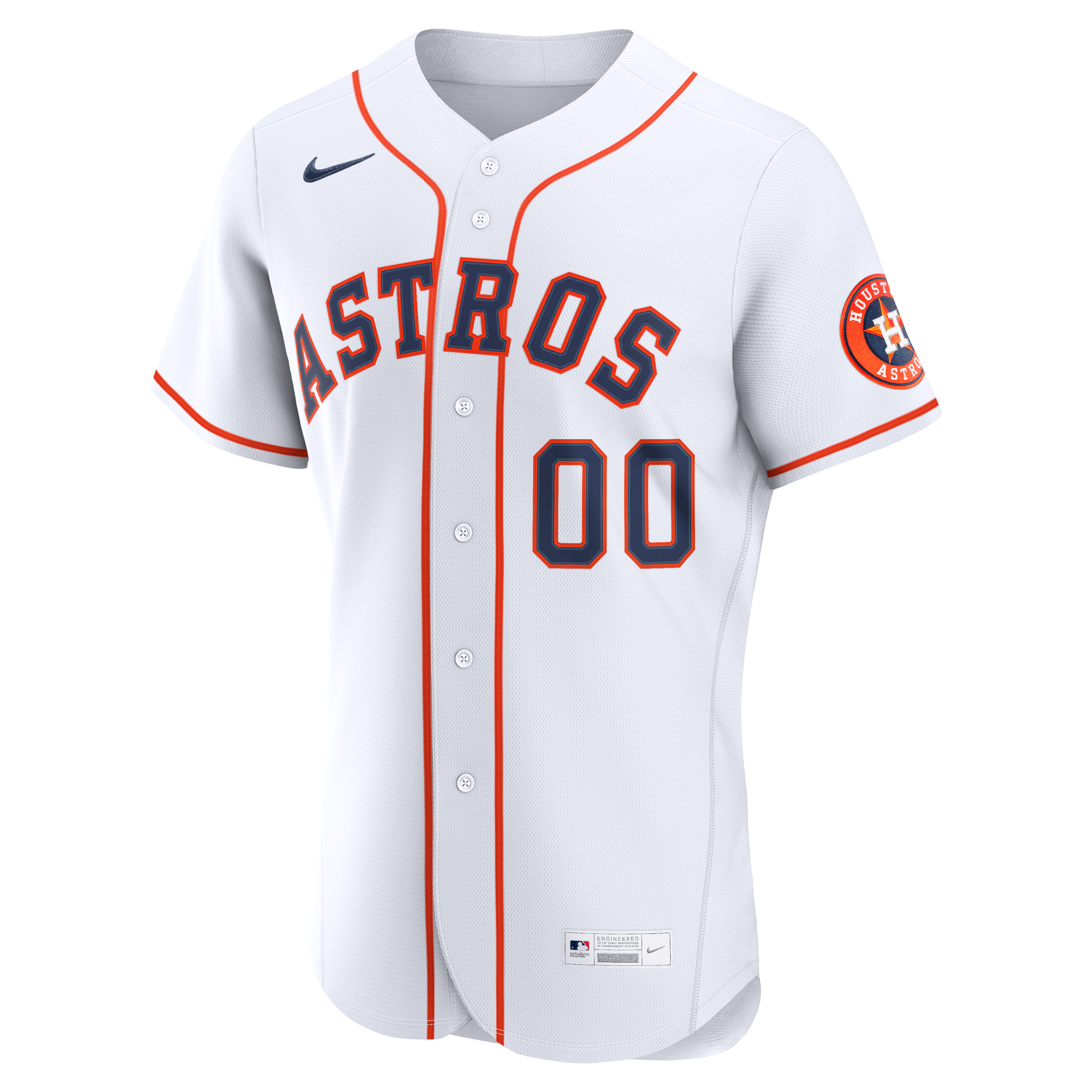 Houston Astros Home Custom Jersey - White - Image 3