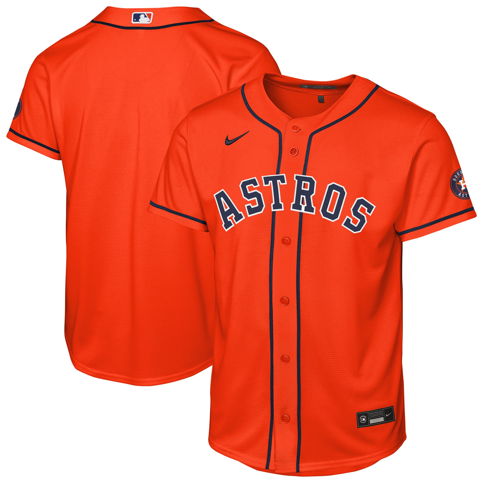 Houston Astros Youth Alternate Stadium Jersey - Orange - Image 2