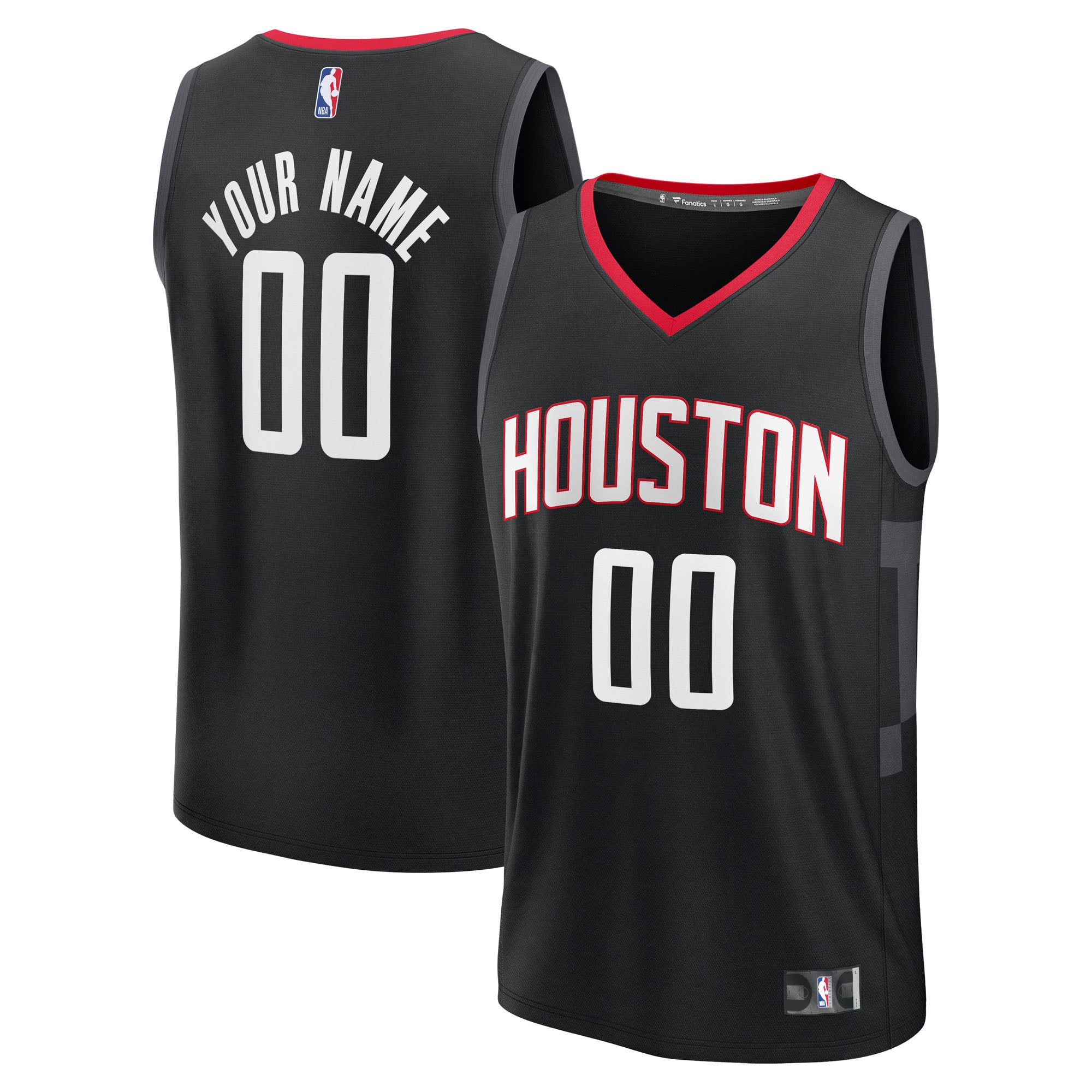 Houston Rockets Youth Fast Break Custom Jersey - Statement Edition - Black