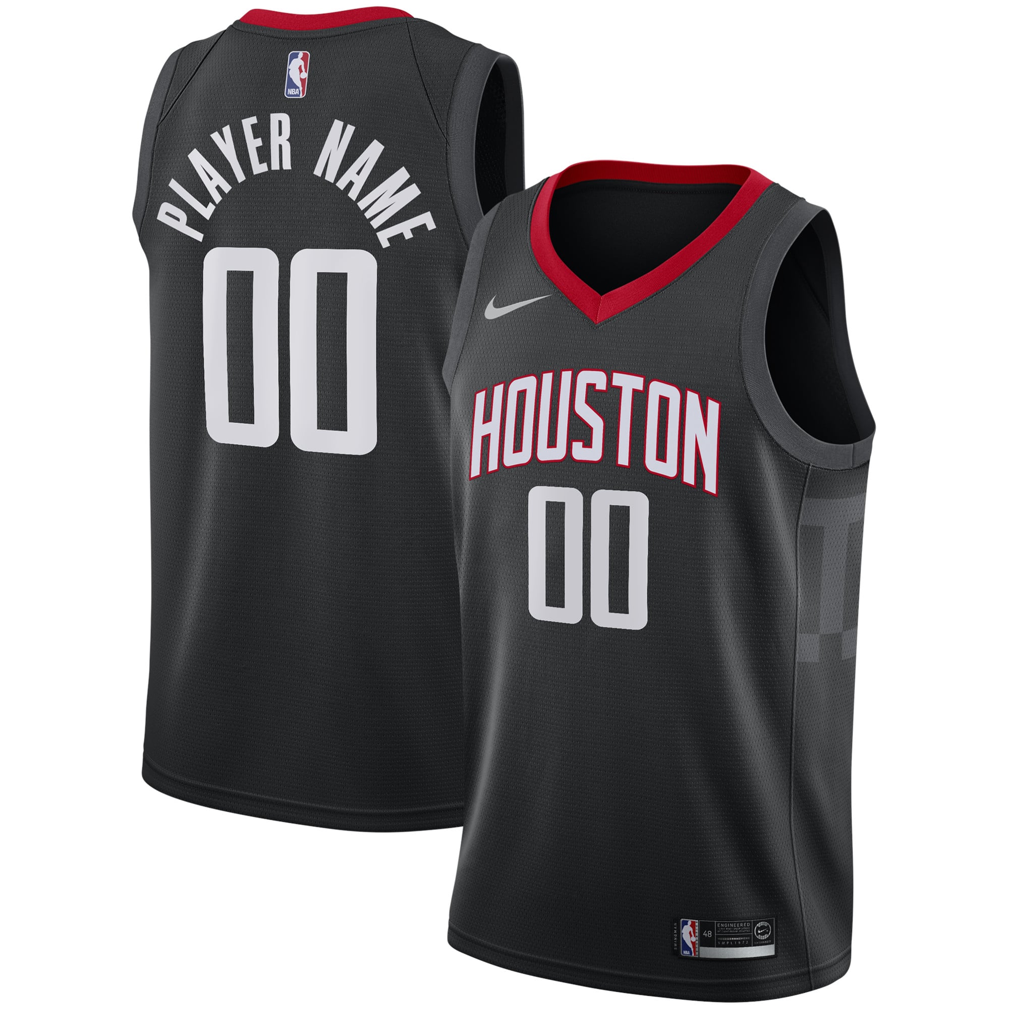Houston Rockets Swingman Custom Jersey Black - Statement Edition - Image 2