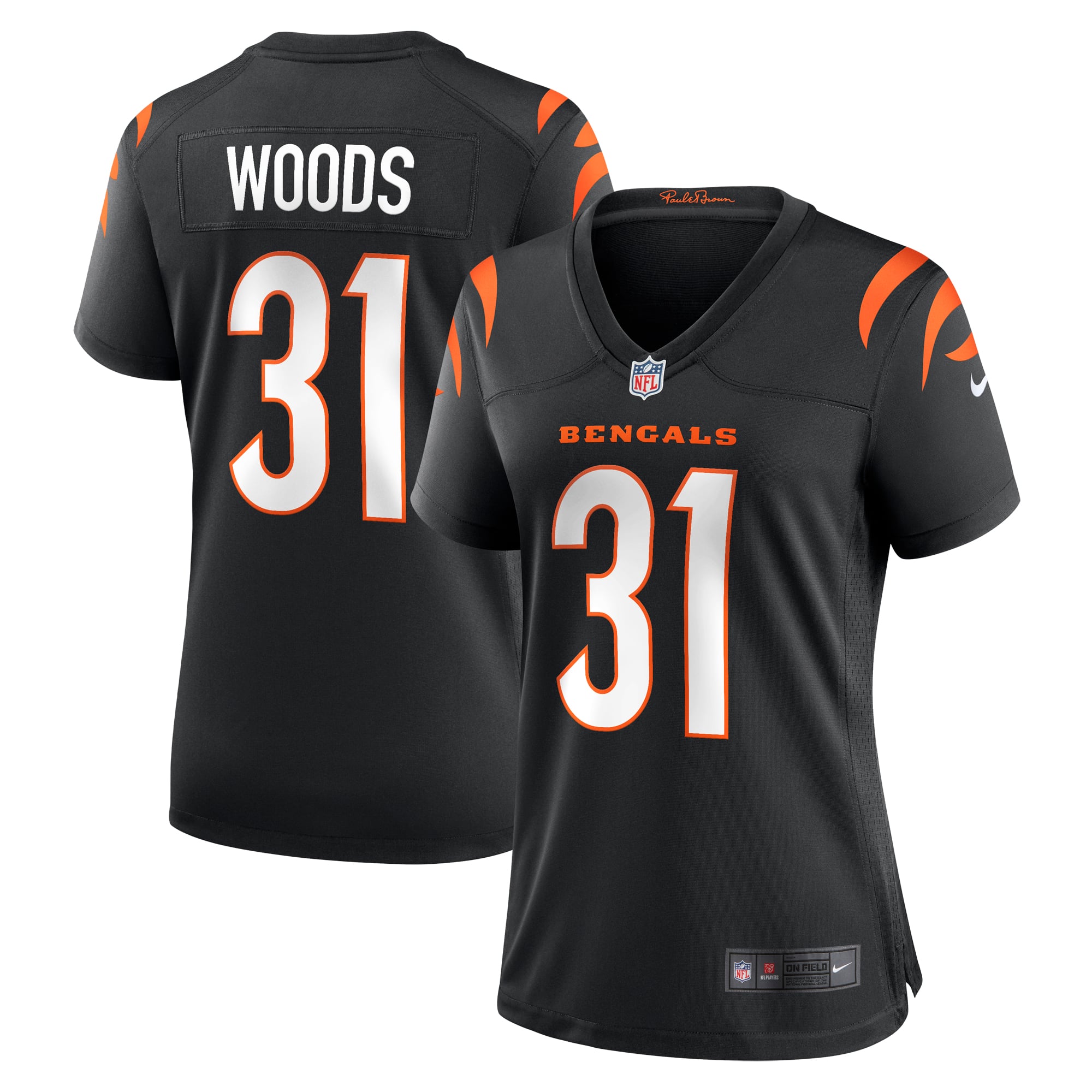 Ickey Woods Cincinnati Bengals Women's Retired Player Game Jersey - Black