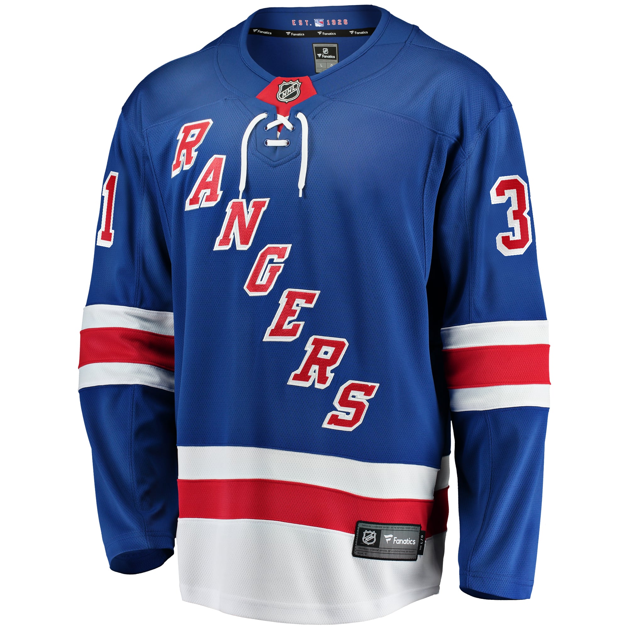 Igor Shesterkin New York Rangers Home Breakaway Player Jersey - Blue - Image 3