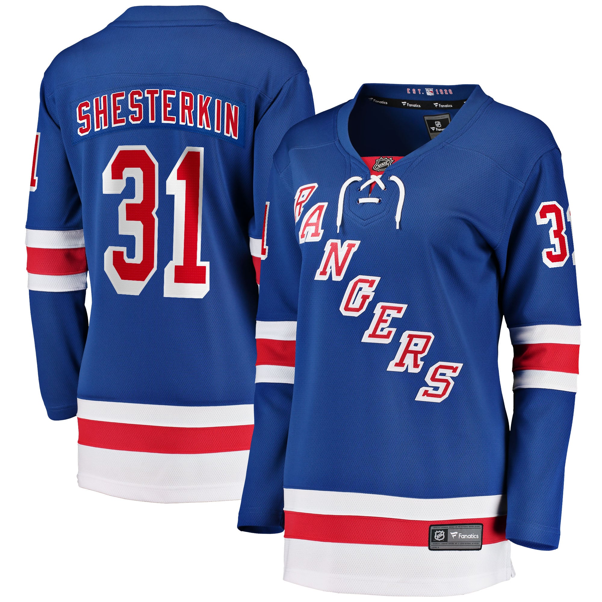 Igor Shesterkin New York Rangers Women's Home Breakaway Jersey - Blue - Image 2