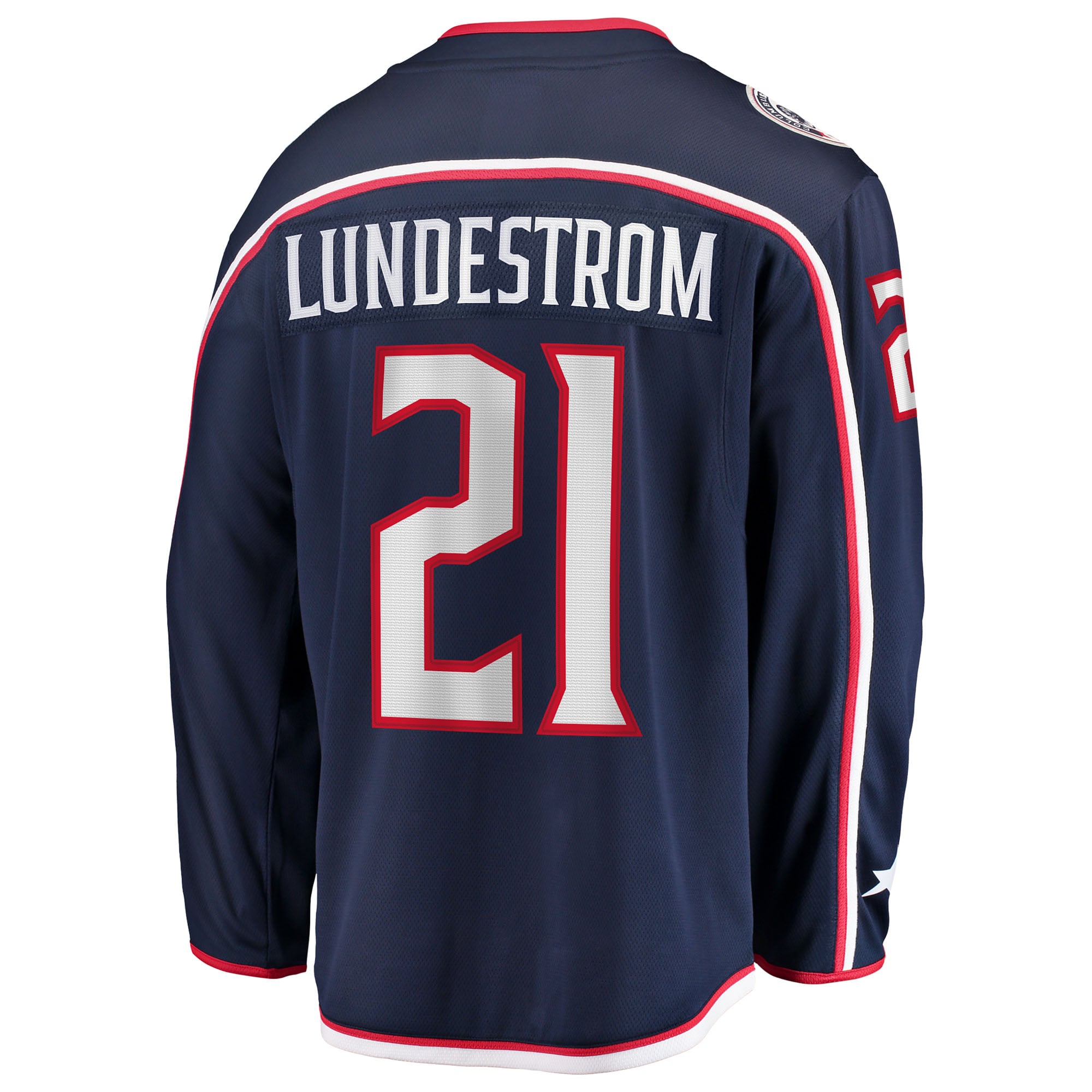 Isac Lundestrom Columbus Blue Jackets Home Breakaway Jersey - Navy - Image 4